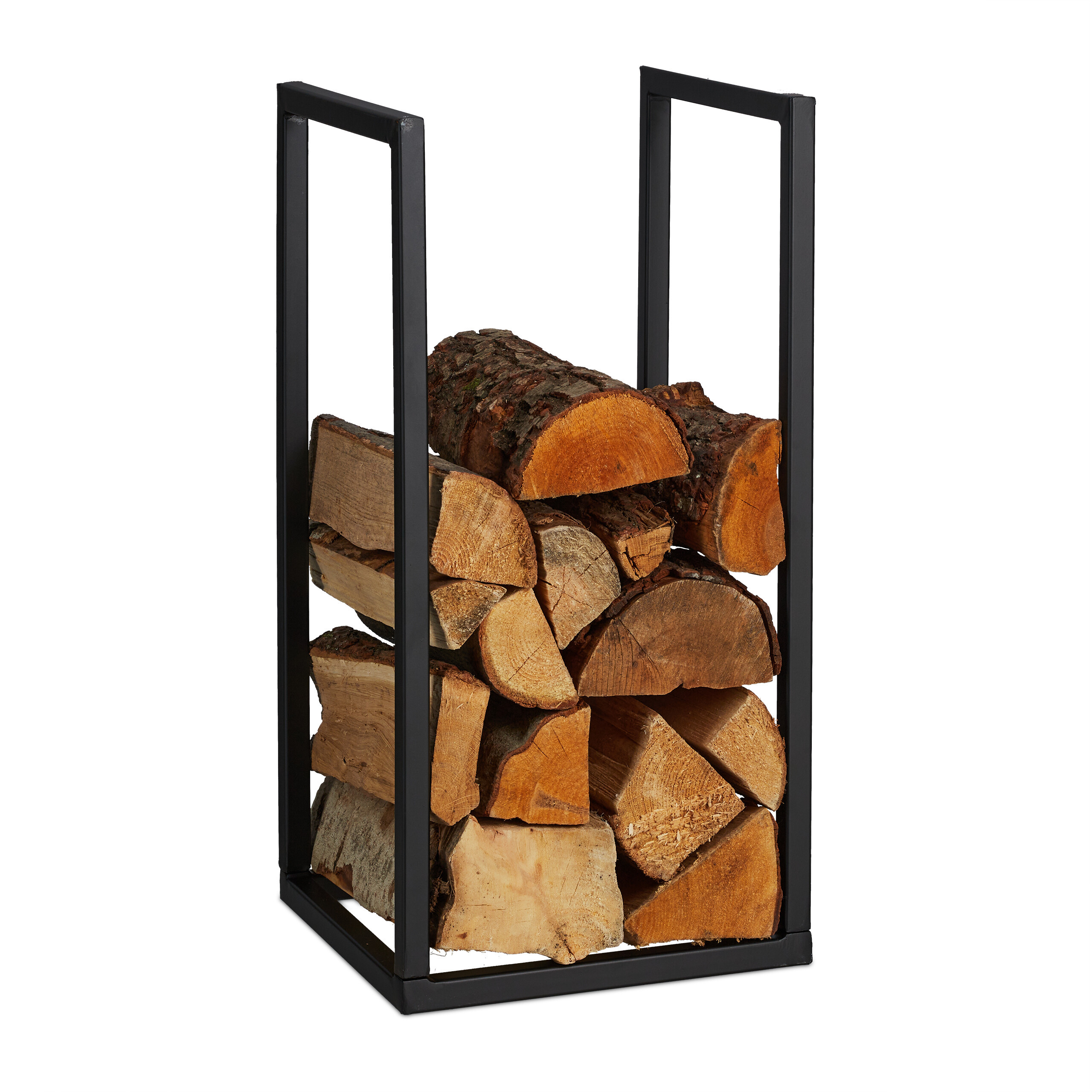 Firewood Rack In Black - (w)30 X (h)60 X (d)30 Cm