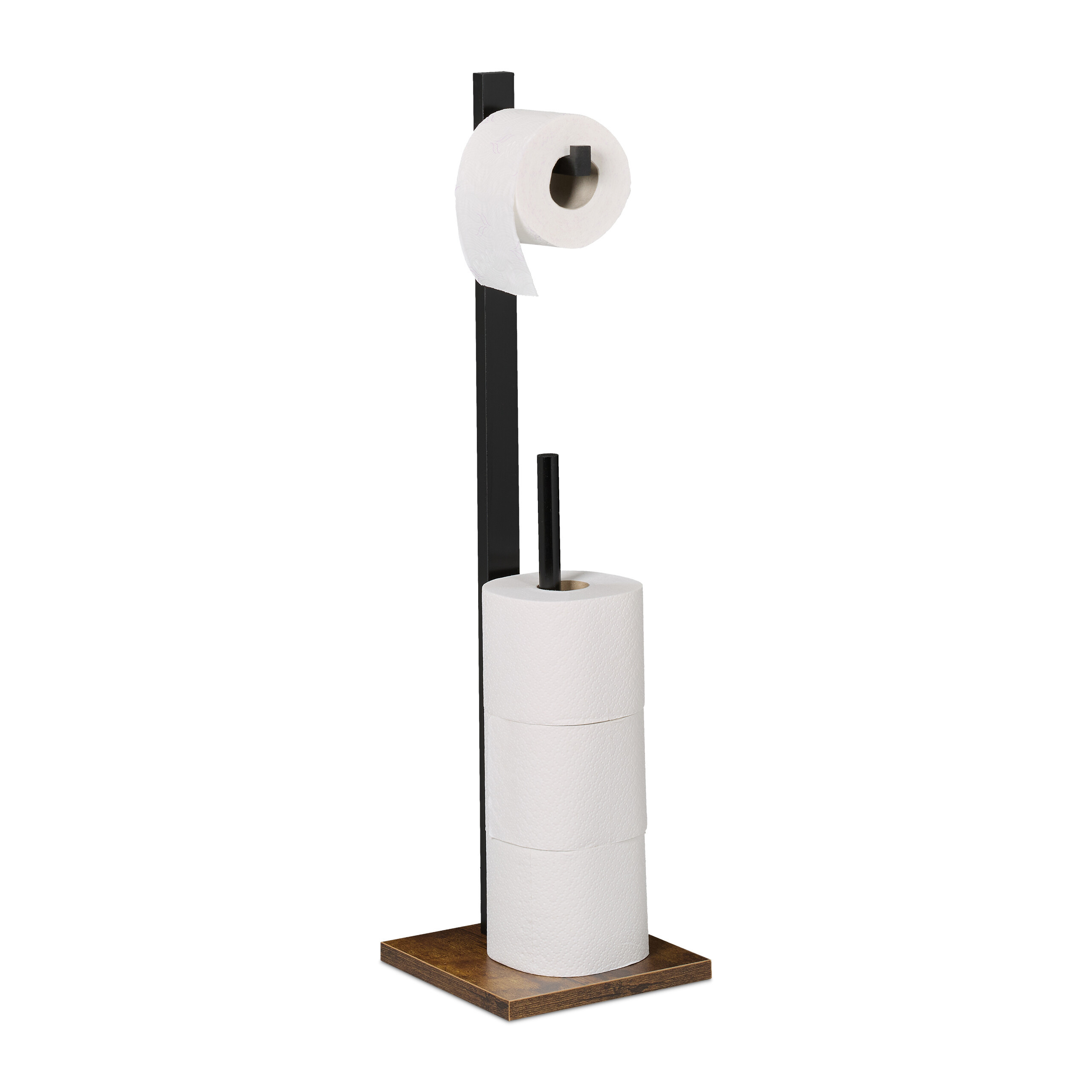 Toilet Paper Holder In Black/brown - (w)19 X (h)71 X (d)19 Cm