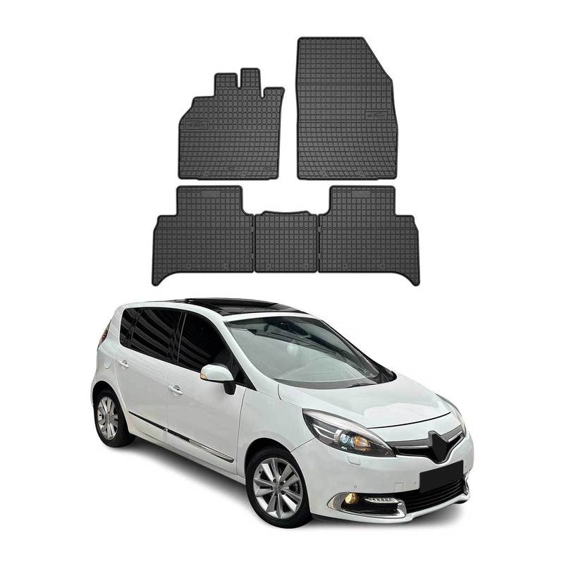 Rubber Foot Mats For Renault Scenic 2009-2016 Car Mats Tpe Black 5x
