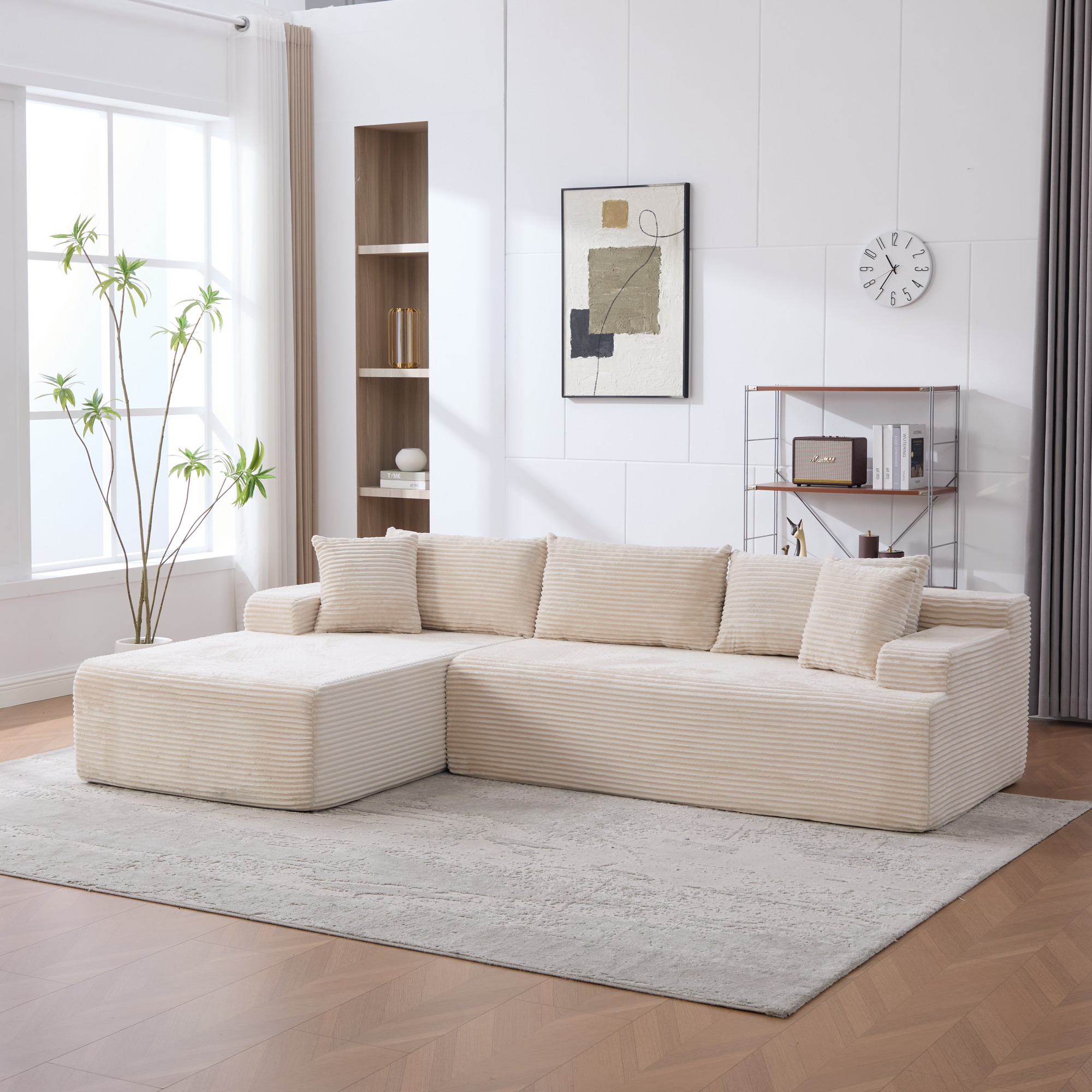 Image of Modular Compression Sofa Made Of Chenille Fabric, Filled With 30d High-elastic Foam. Easy To Move And With Non-slip Bottom, Ideal For Living Room And Other Rooms. Gray