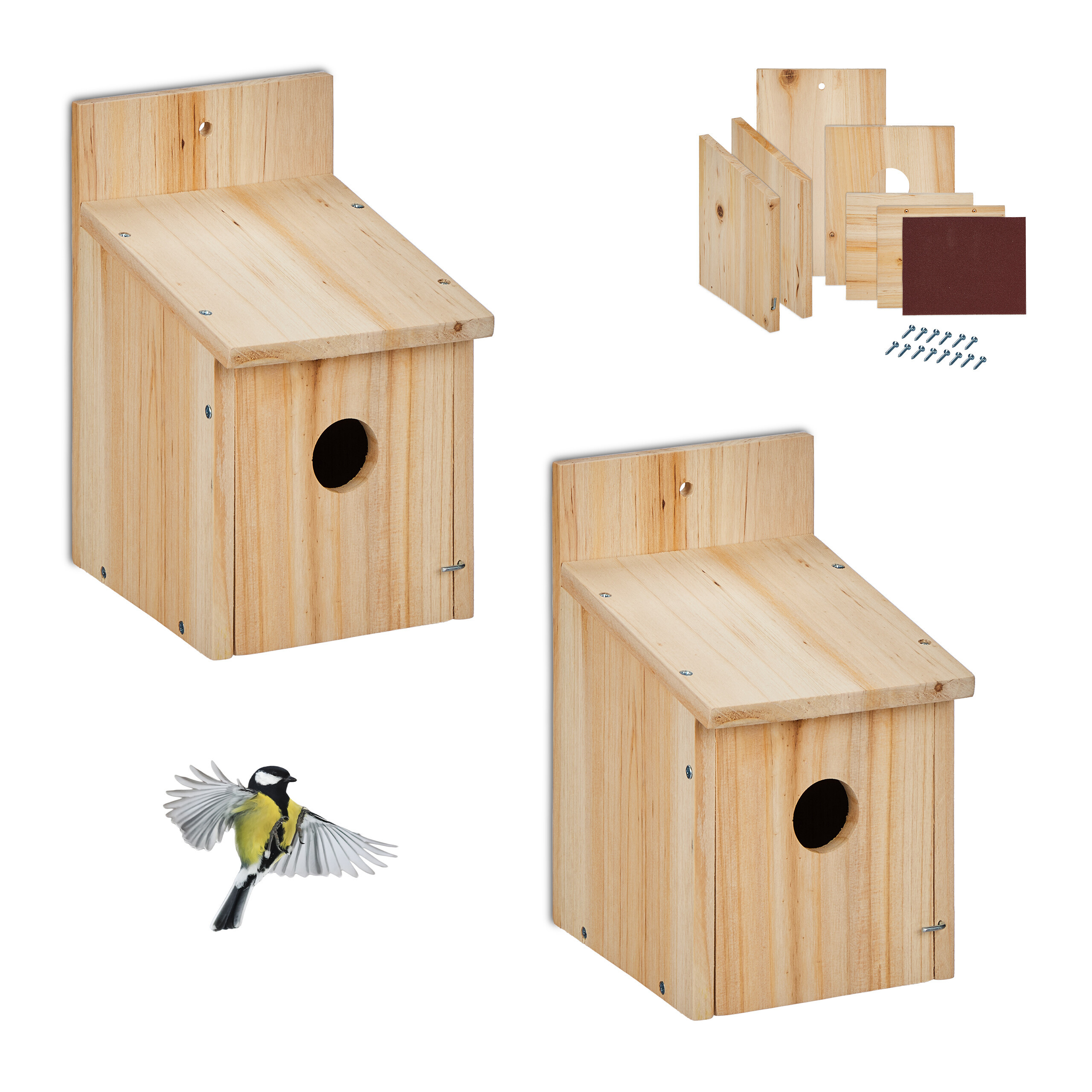 2 X Natural Nesting Box Kit - (w)14 X (h)23 X (d)18 Cm