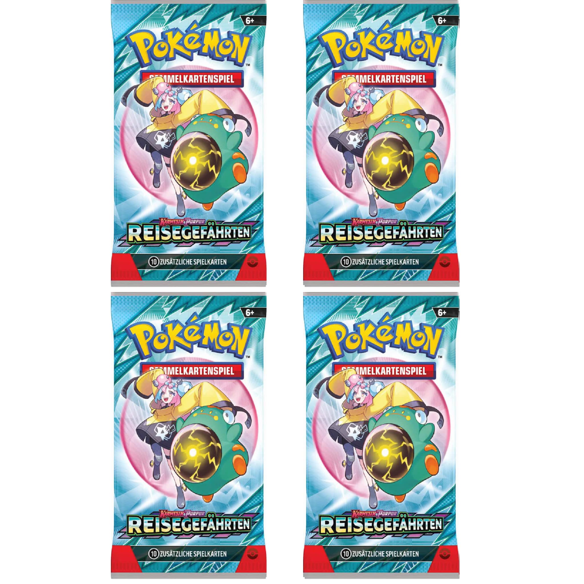 Image of 4x Pokémon Travel Booster | & Purple Expansion | German | 10 Cards Per Booster