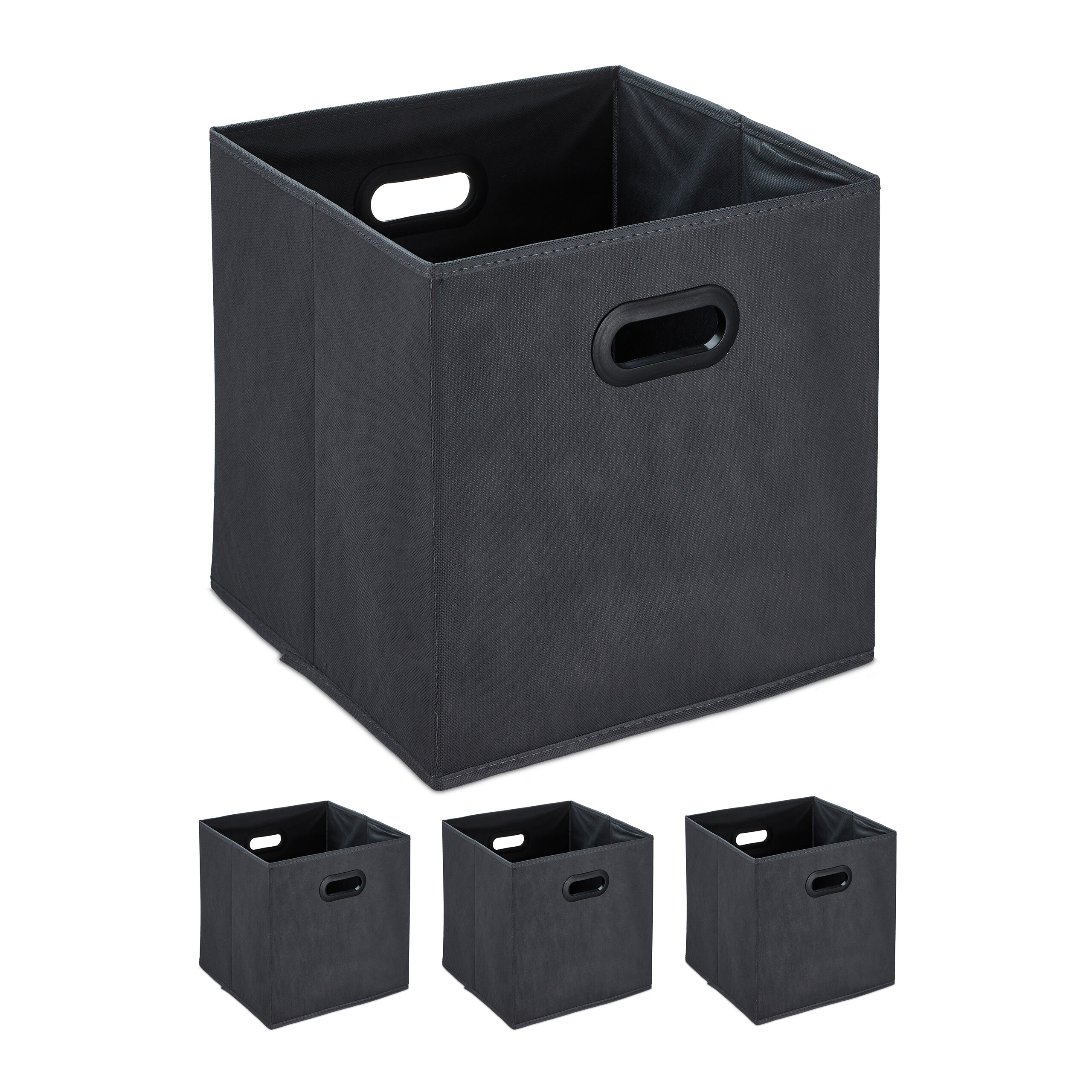 E-shop 4 x Aufbewahrungsbox in Grau - (B)33 x (H)32 x (T)33 cm