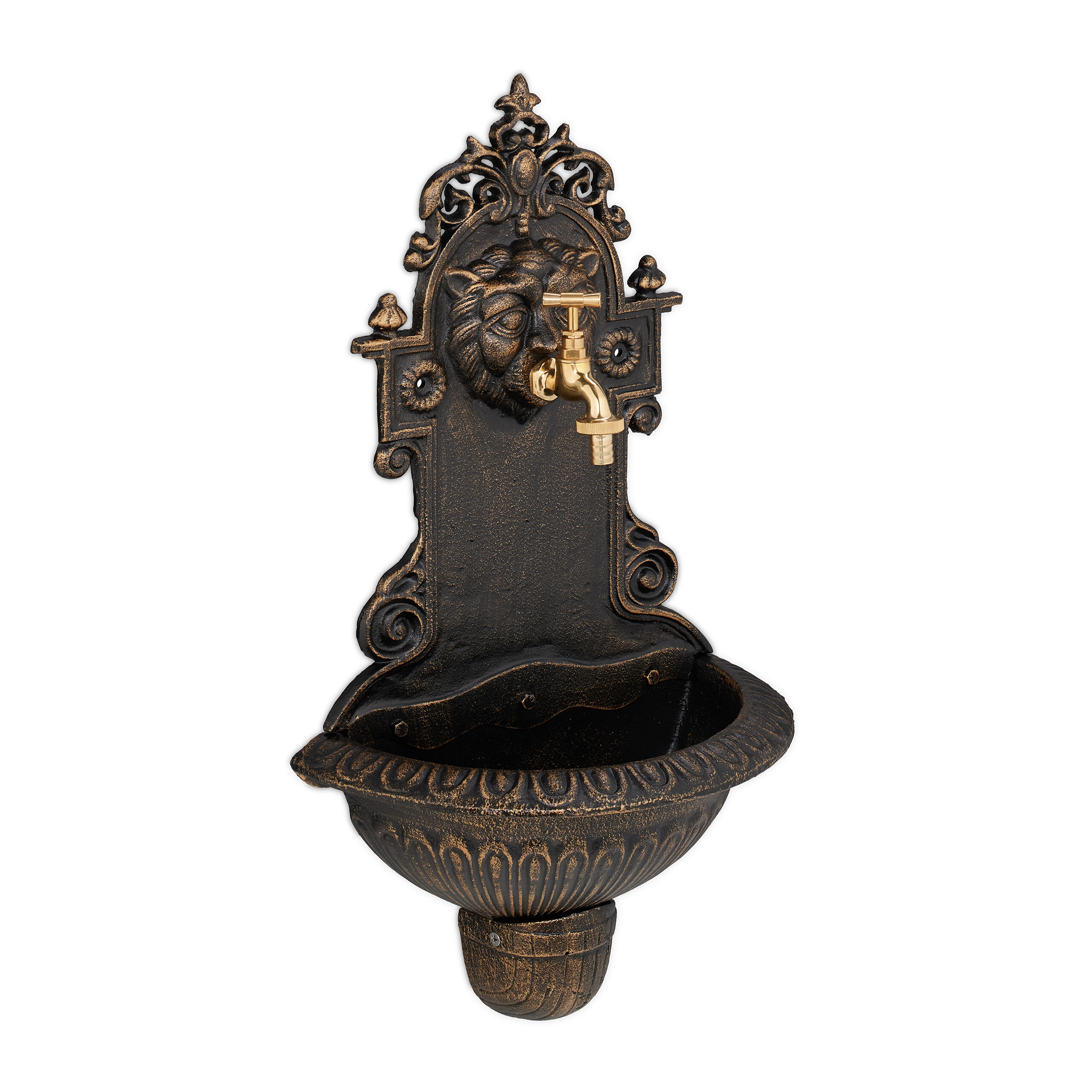 Wall Fountain In Bronze - (w)35 X (h)61 X (d)18 Cm