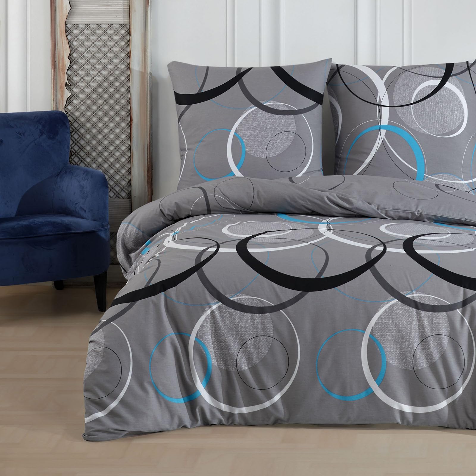 Buymax® Bed Sheet Set 100%2-3pcs Bed Cover - Bed Sheet Sets With 1-2 Times Pillowcase 80x80cm, Reinforced Duvet Cover Set With Zipper