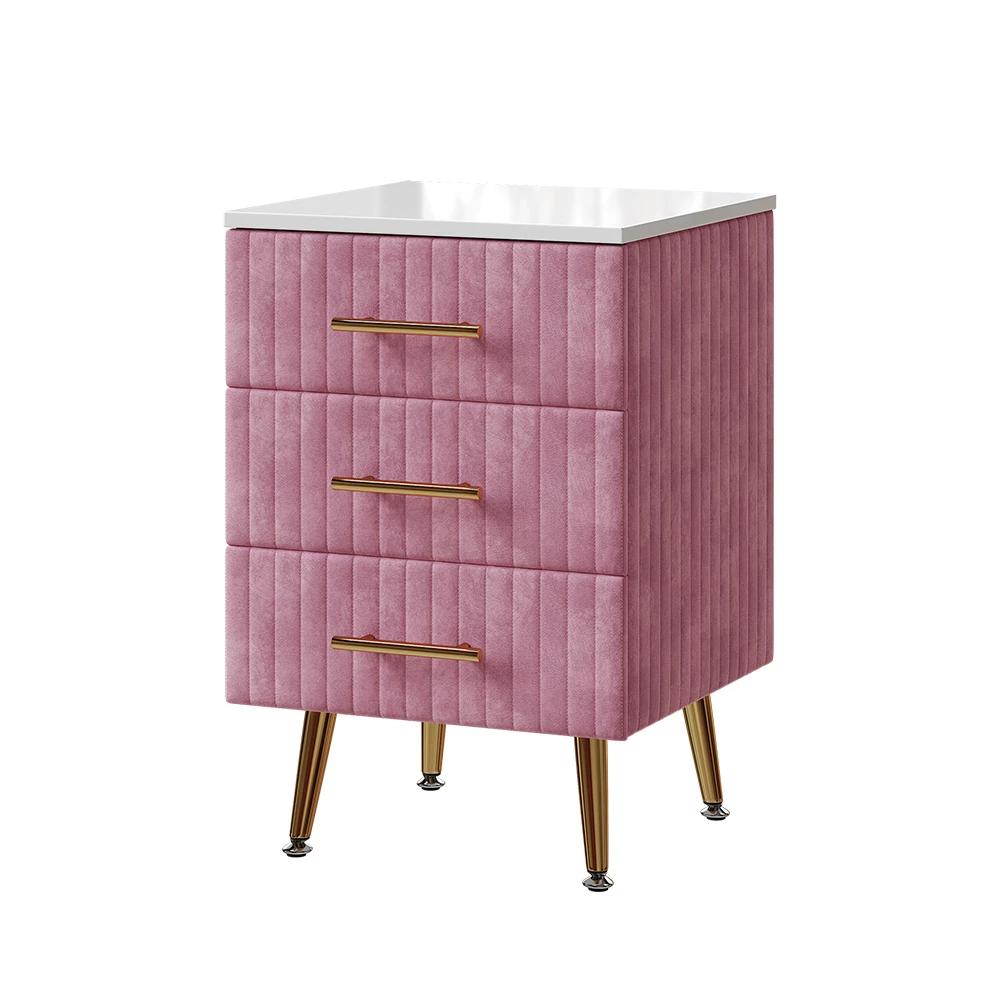 Image of Rosa Nightstand 41 X 62 Cm With 3 Drawers, Bedside Cabinet, Night Cabinet, Nightstand, Side Table, Mdf, 15 Mm, Bedroom