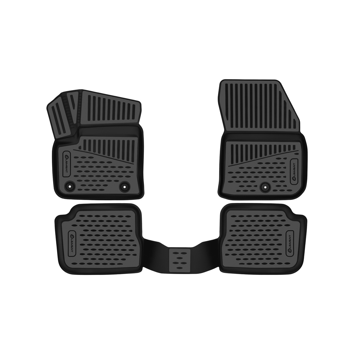 Image of Car Floor Mats Compatible With Mokka Ii From 2021, Electric, European Version, 3-piece, Tpe Rubber Mats, Black, High Edge