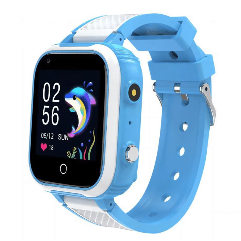 Ceas smartwatch copii , Rezistent la apa, 1.4 inch, apel video, blocare apel, monitorizare spion, Albastru