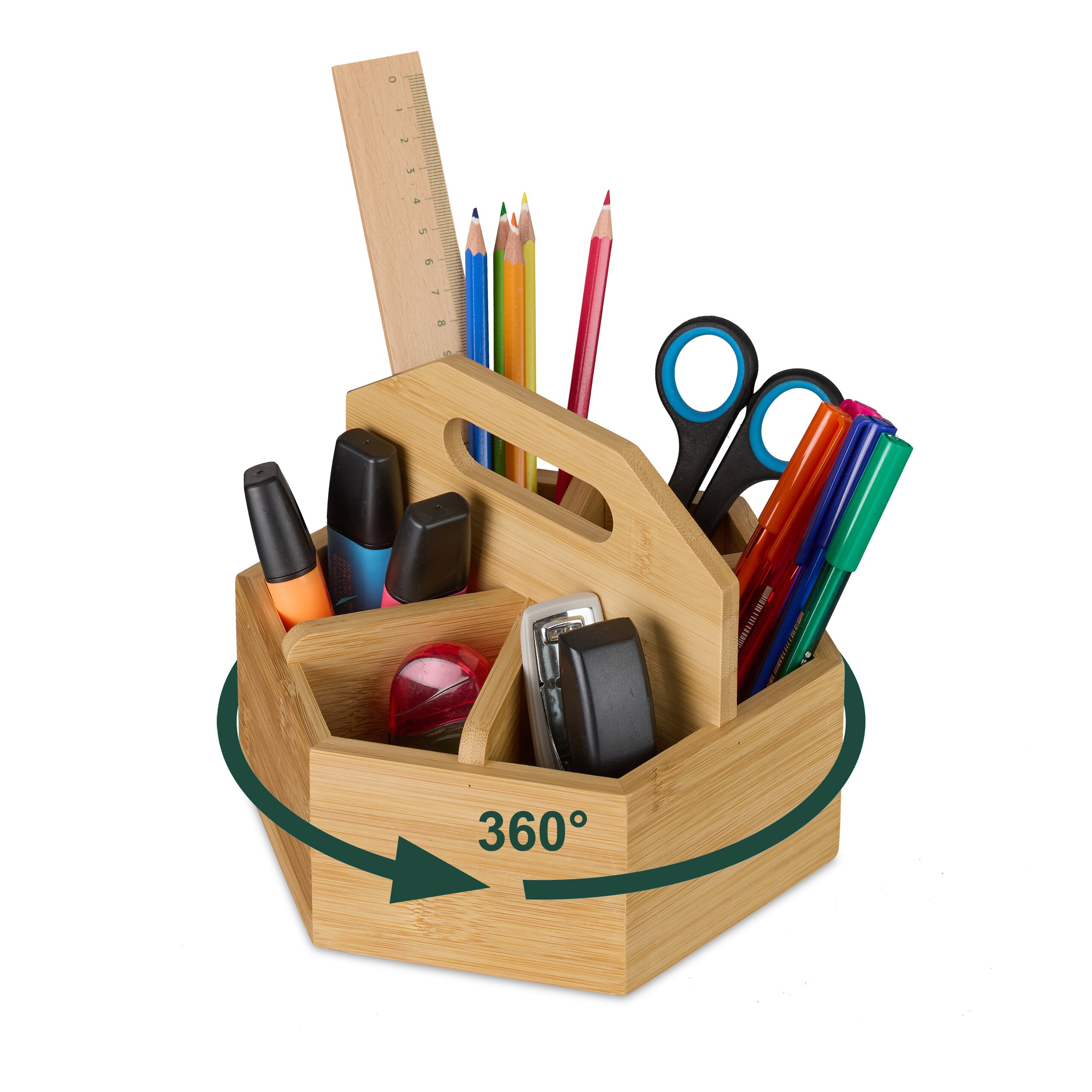 Pen Holder In Natural - (w)17 X (h)15 X (d)19 Cm