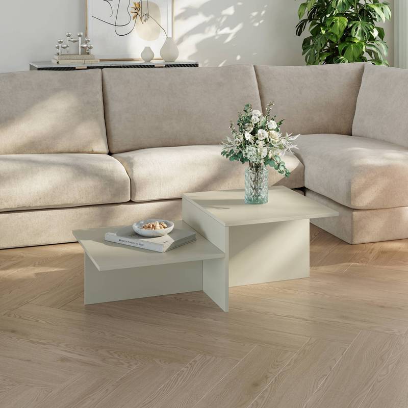 Coffee Table 'taniena With Double Tabletop, Angular 100 X 55 X 35 Cm