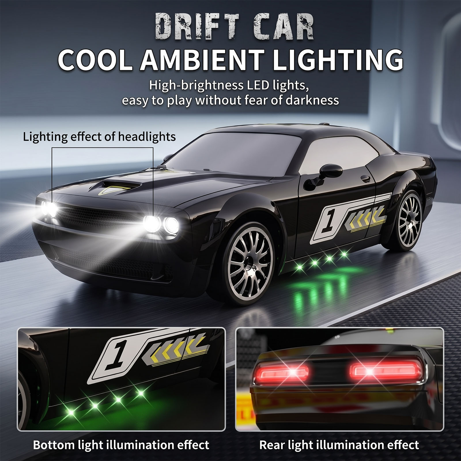 1:20 Scale RC Drift Car with Rechargeable Batteries & LED Lights