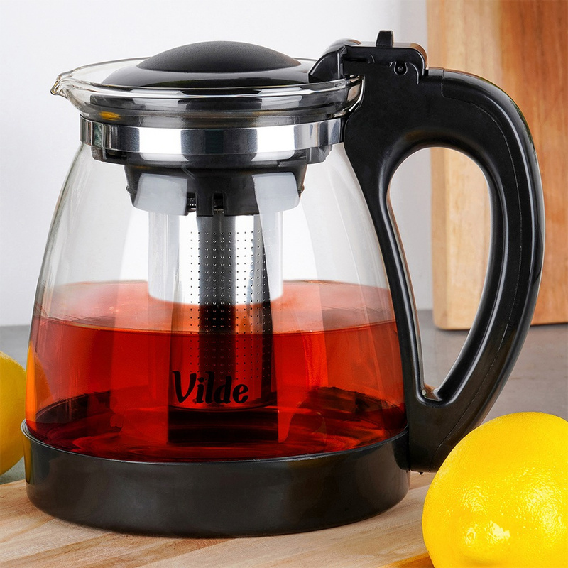 Teapot With A Tea Infuser, Heat-resistant Glass, 2