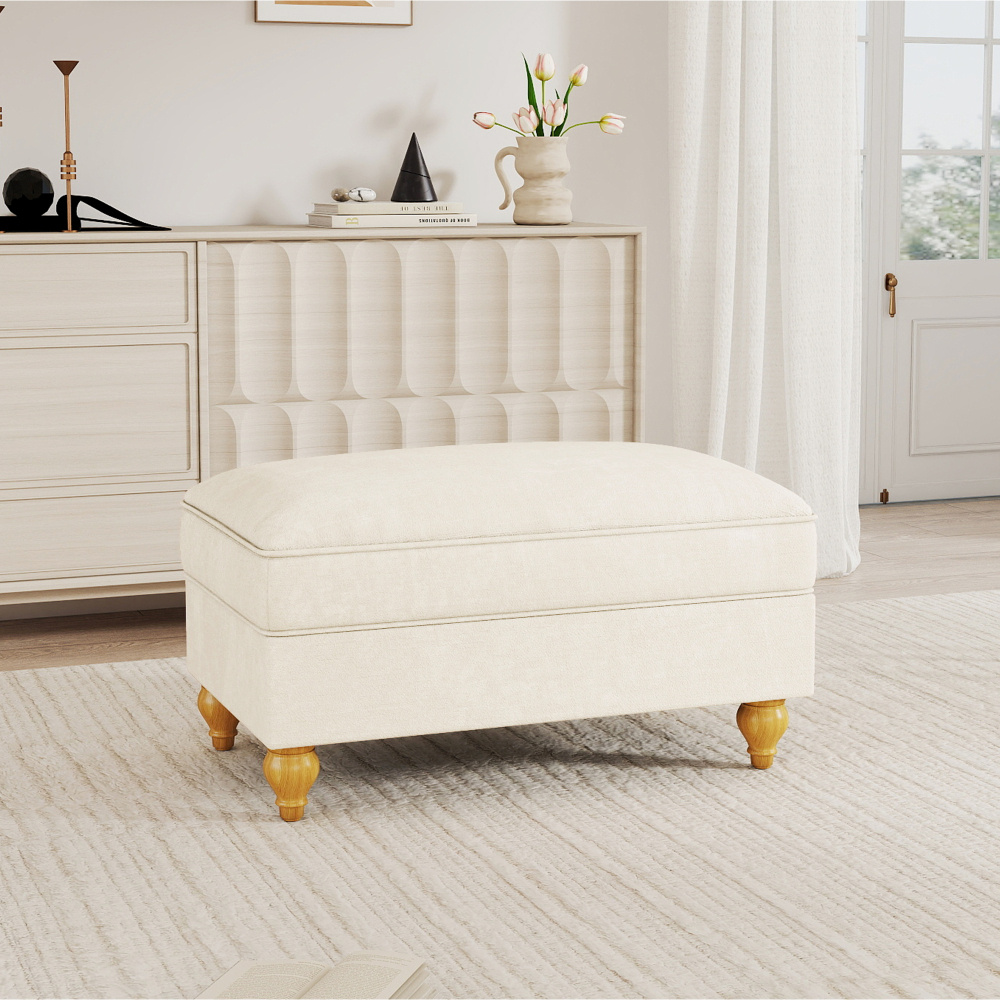 Image of Footstool With Removable Edge – Versatile Use In Vintage Or Elegant Style, With Adjustable Back Cushion, Soft And Comfortable, Ideal For Relaxing