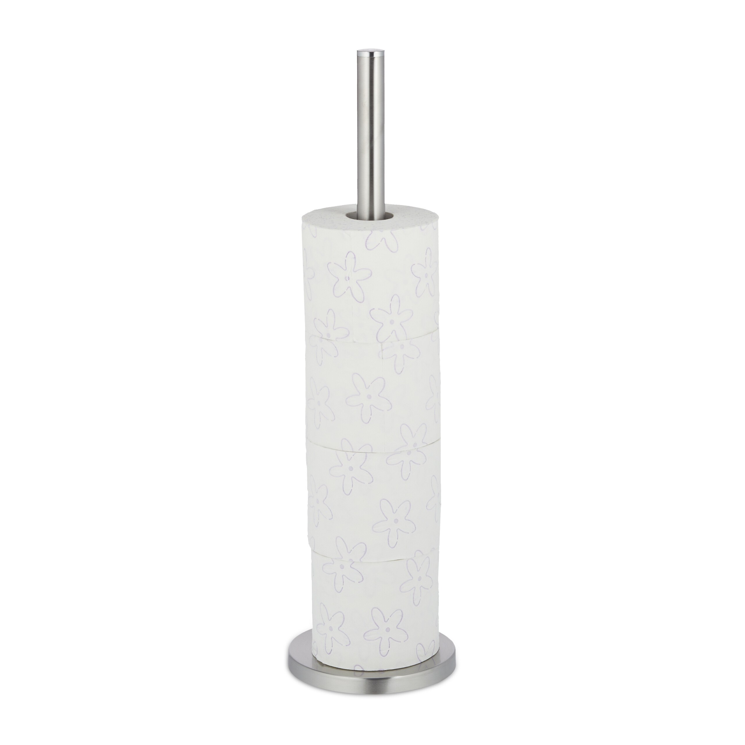 TEMU Toilet Paper Holder, Narrow, 5 Rolls, Metal, 55 X 15 Cm, Silvery, Freestanding For Bathroom, Guest Toilet And Small Niches, Toilet Paper Holder,