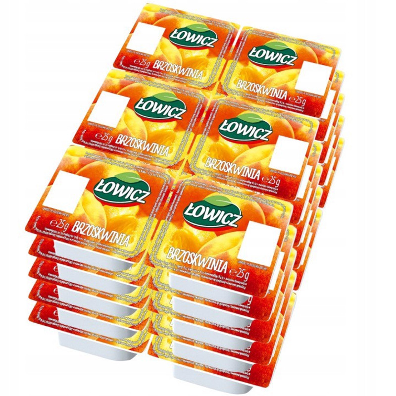 Łowicz Peach-flavored Fruit Jam 25 G X 30 Pieces