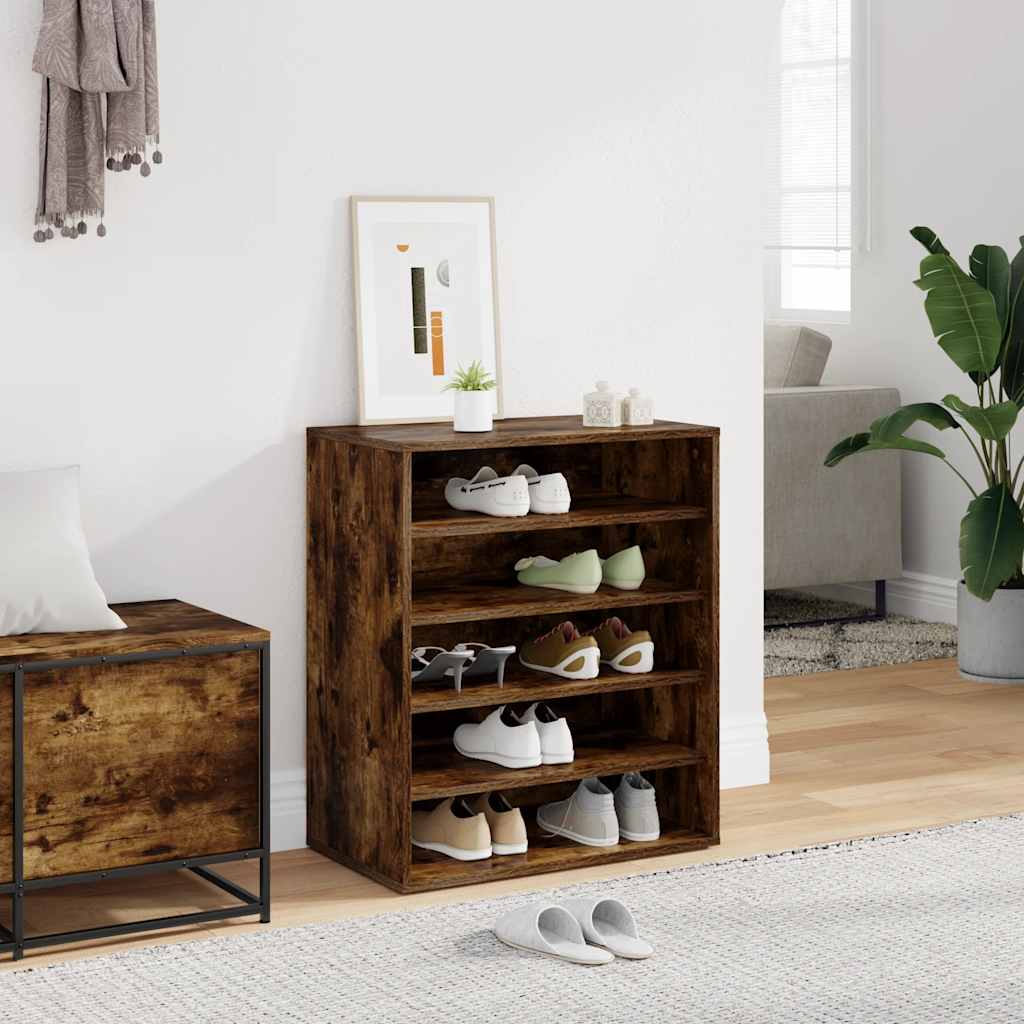 Vidaxl Shoe Cabinet Smoked Oak 60x35x70 Cm Wood Material
