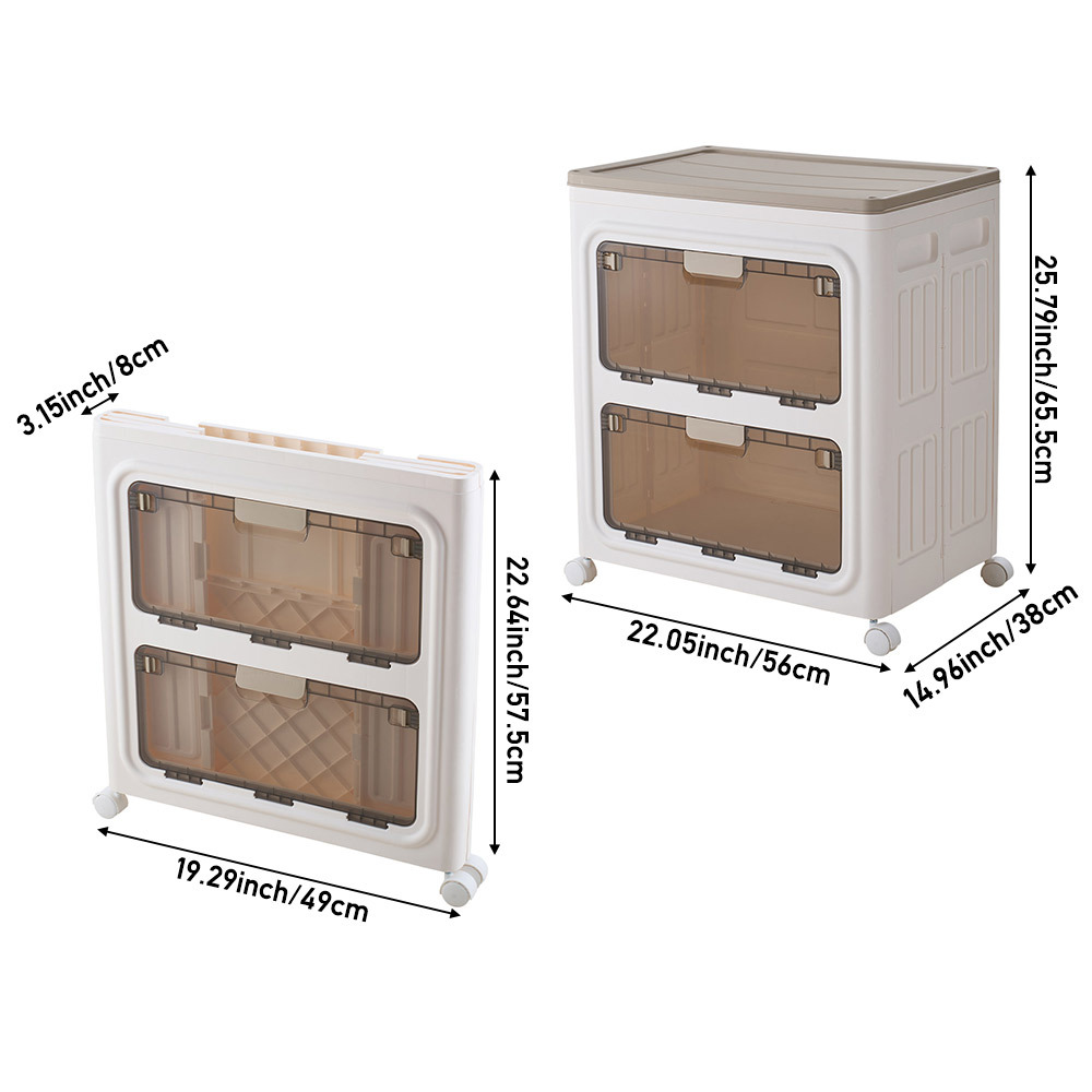 140L Stackable Folding Plastic Storage Box with 3-Way Open Design