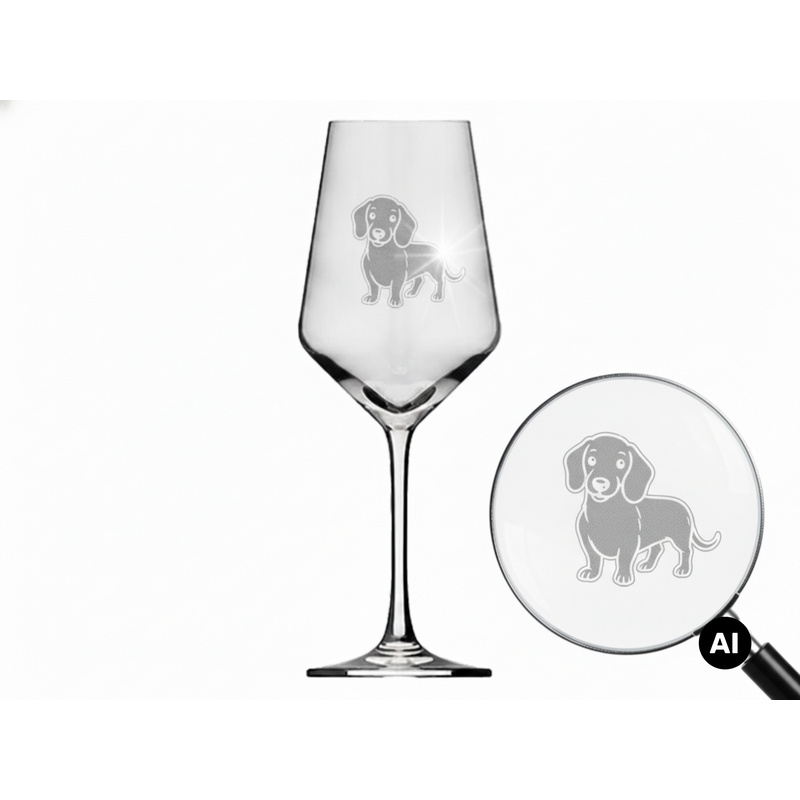 Image of Glass With Engraving Dachshund 350ml - Gift For Dachshund Fans From