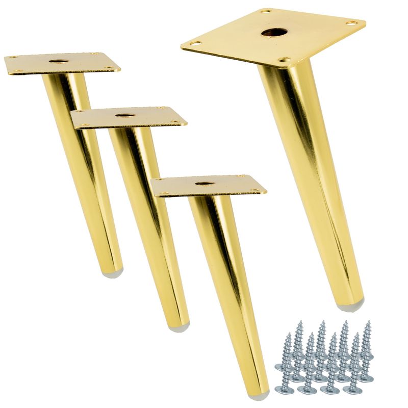 TEMU Juego de para muebles, pino inclinado dorado, 18 cm, la para interiores modernos. Fabricadas en acero duradero, garantizan estabilidad y un