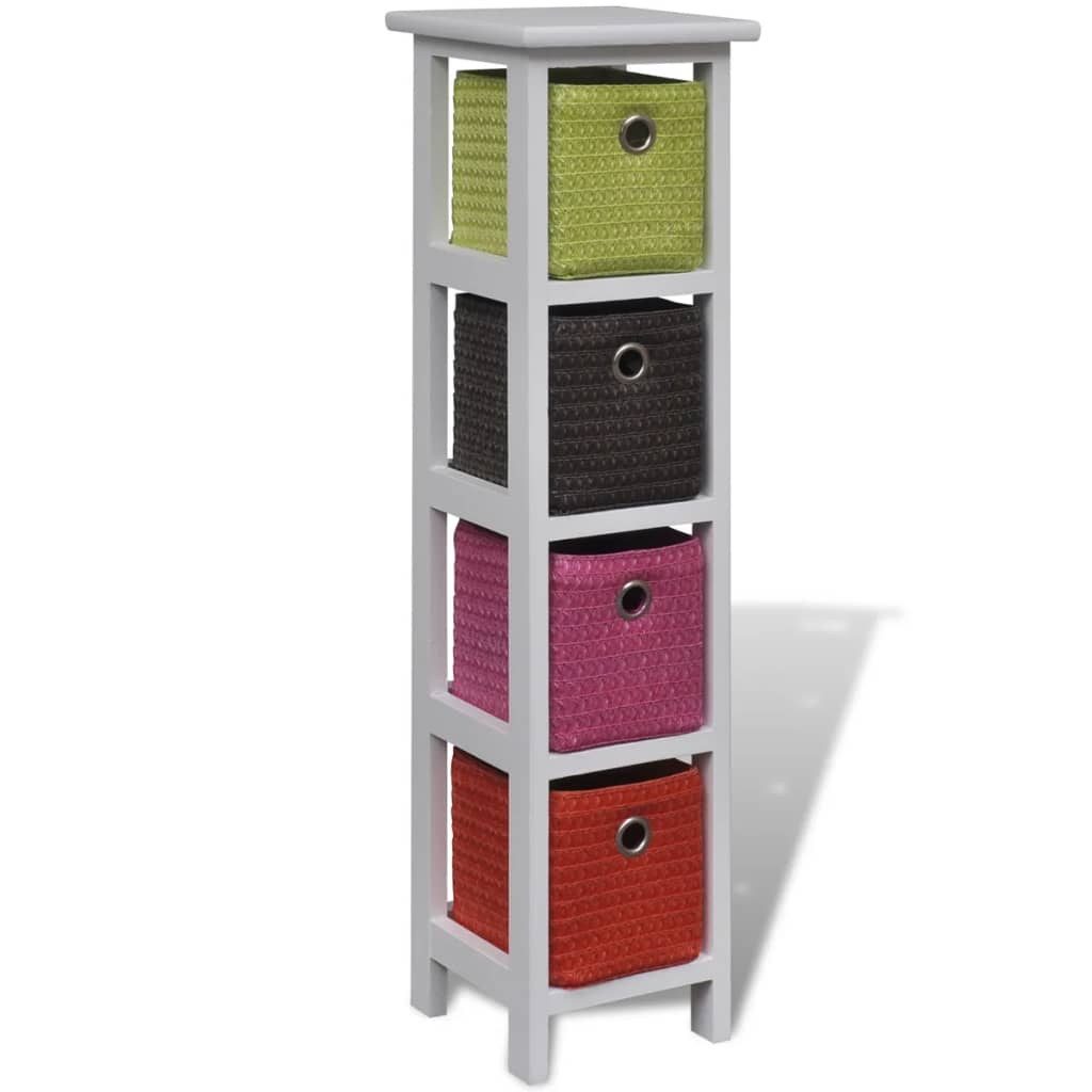 Wicker Cabinet Multicolored Wood Storage Cabinet Wicker Shelf Drawer Cabinet