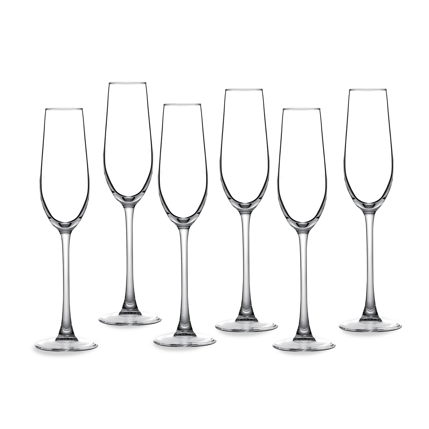 TEMU Real Work /sparkling Wine Glasses 6pcs Set, 190 Ml - Prosecco Glasses, Sparkling Wine Flutes, Stems With Long Handles