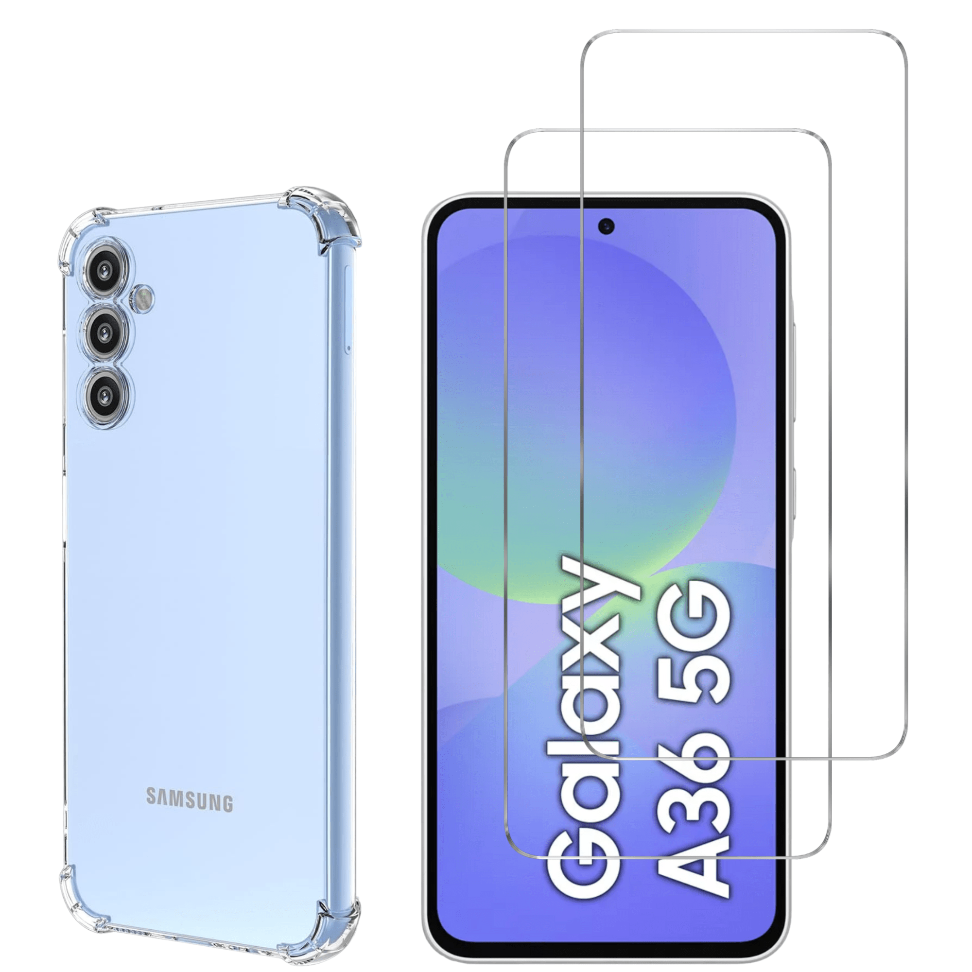 TEMU Coque antichoc pour Samsung Galaxy A36 5G et 2 Verres Trempé Film Protection Phonillico®