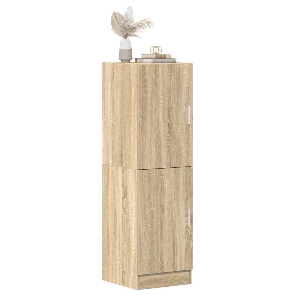 Image of Vidaxl Kitchen Cabinet Oak 38x41.5x131.5 Cm Wood Material, Cabinet, Kitchen Unit, Side Cabinet, Pantry Cabinet, Dish Cabinet, Sideboard