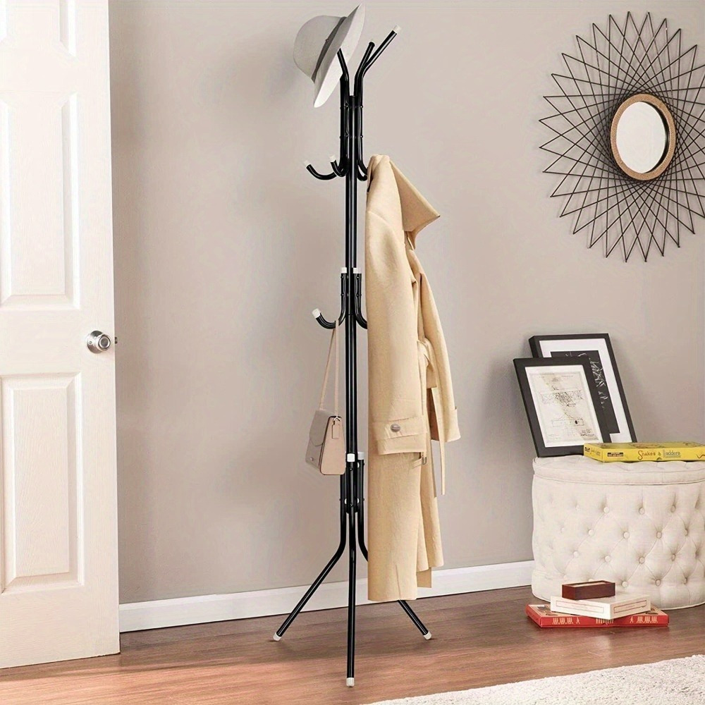 175 Cm High, Tree-shaped Wardrobe With 12 Hooks, Freestanding Coat Rack For Hallway, Bedroom, And Office