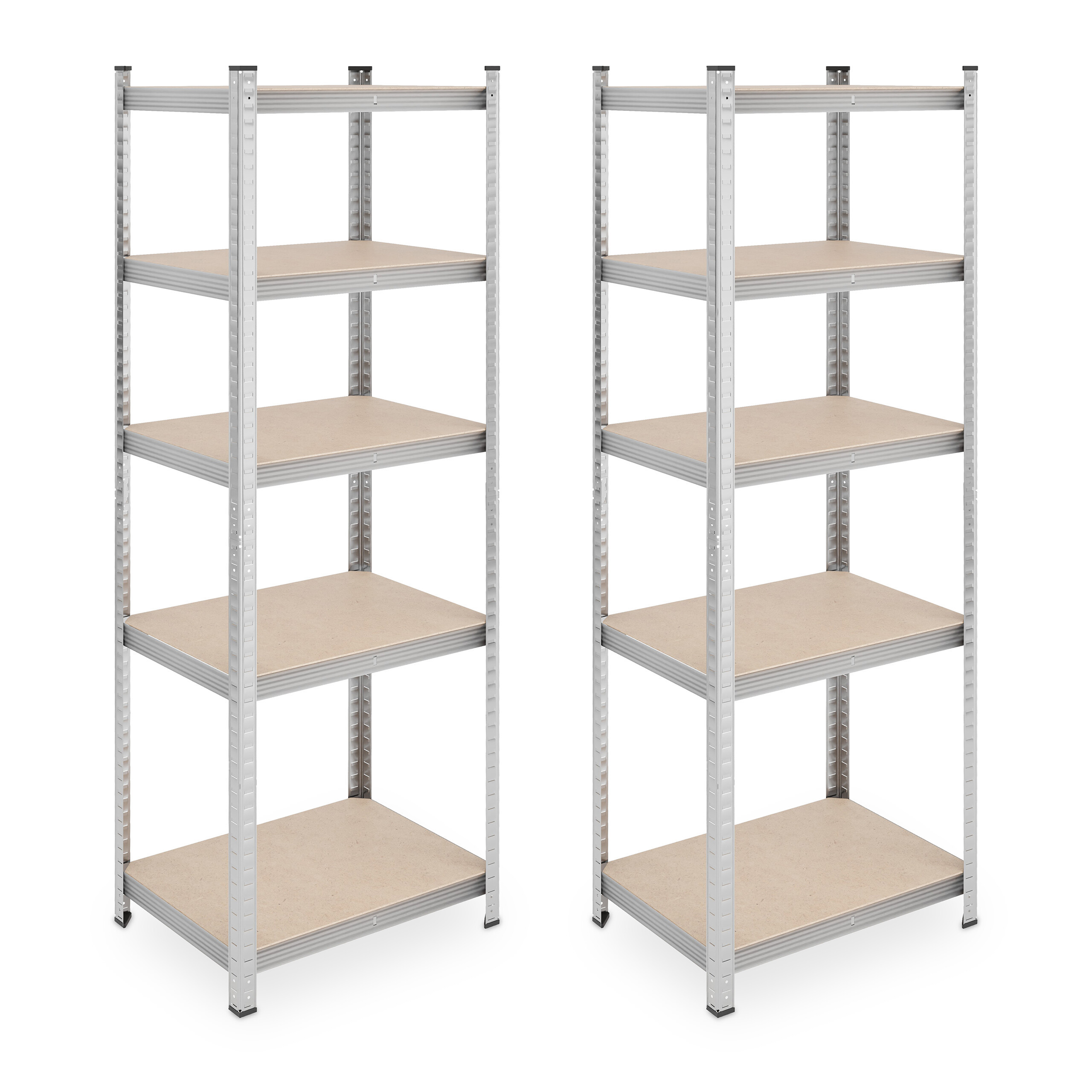 TEMU Pallet Racking Shelving, Set Of 2, Total Load Capacity 500 Kg, 180 X 60 X , Galvanized Steel With 5 Mdf Shelves, Adjustable Levels, Screwless