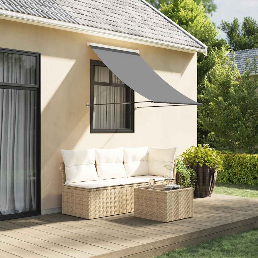 Vidaxl Retractable Awning, Patio Balcony Sun Shade, Window Awning, 150x150cm Fabric Steel