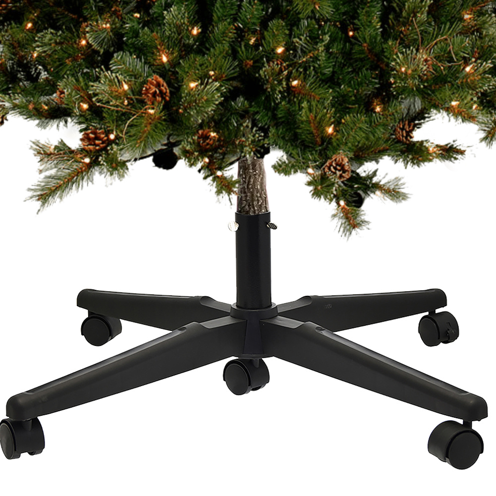 TEMU Bakaji Christmas In Plastic With Wheels, Versatile Adjustable Black Support With Rotating Wheels And Lock, Universal Attachment, Resistant And