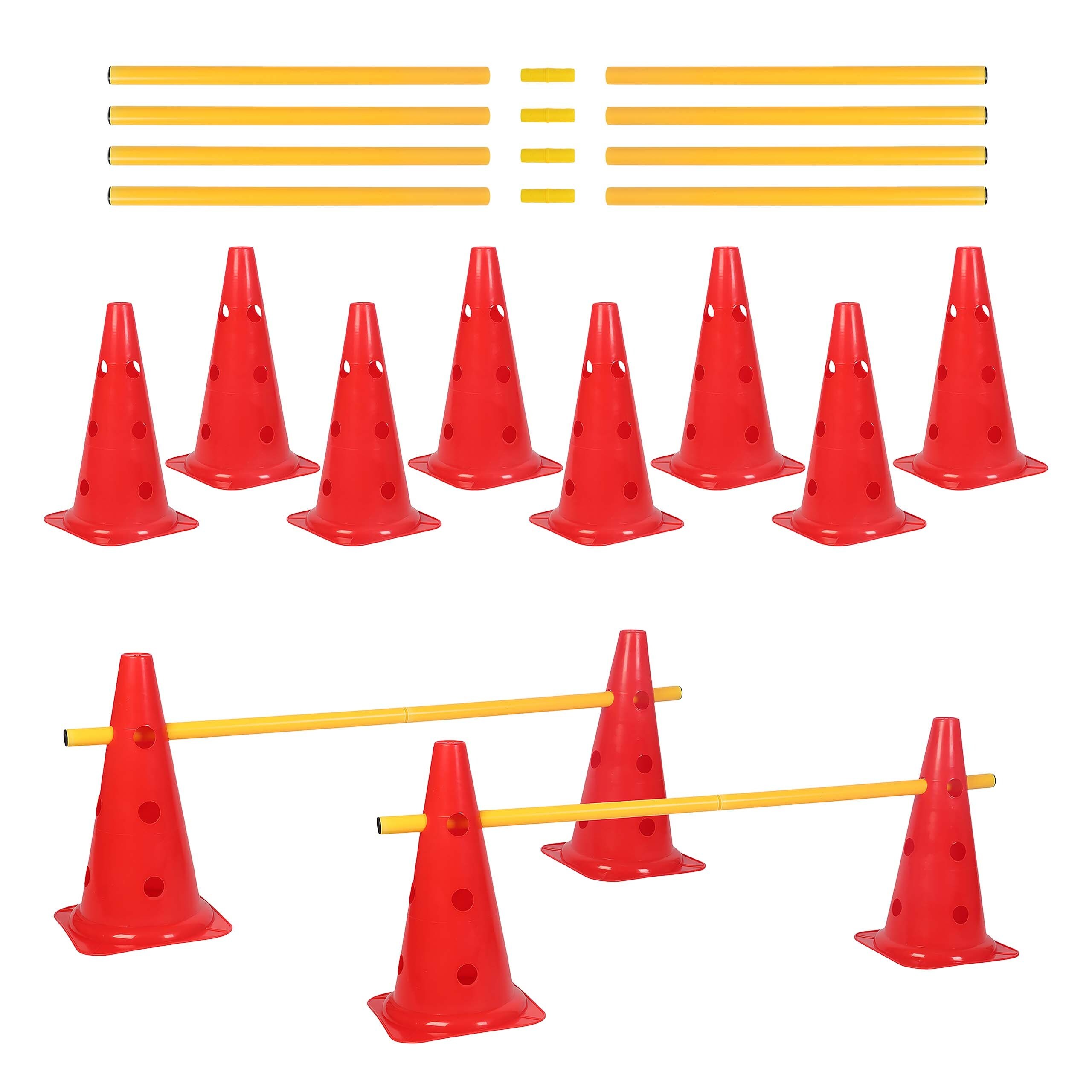 18pcs. Obstacle Set In Red/yellow
