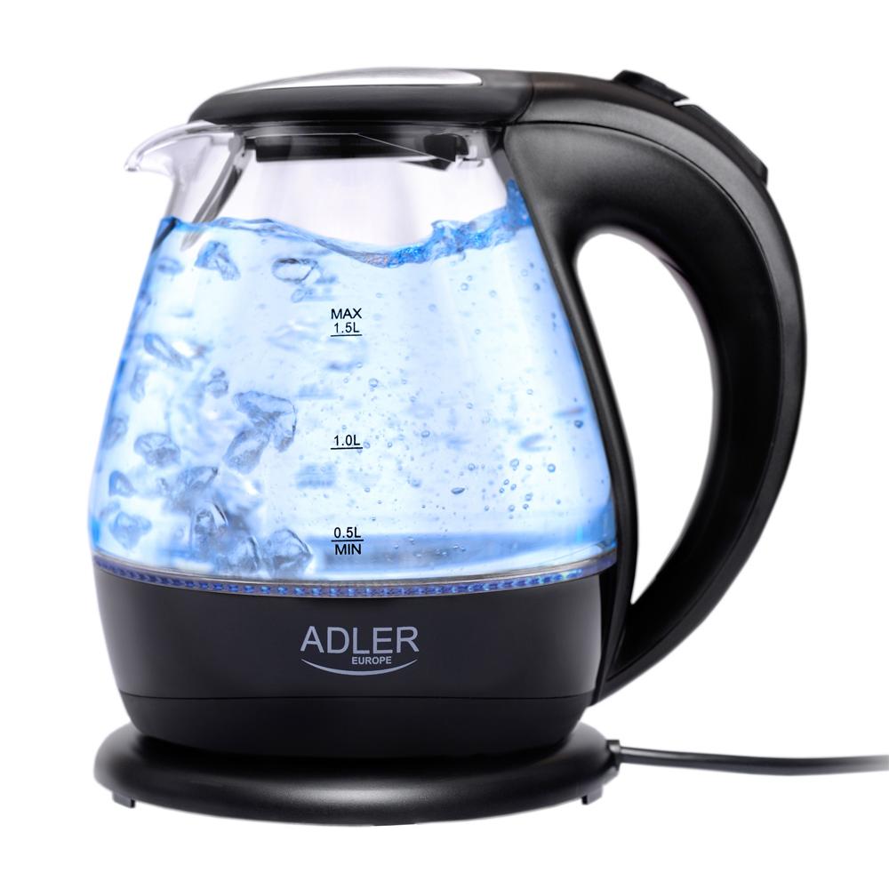 Adler Ad 1224 Glass Kettle 1.5l Black/transparent