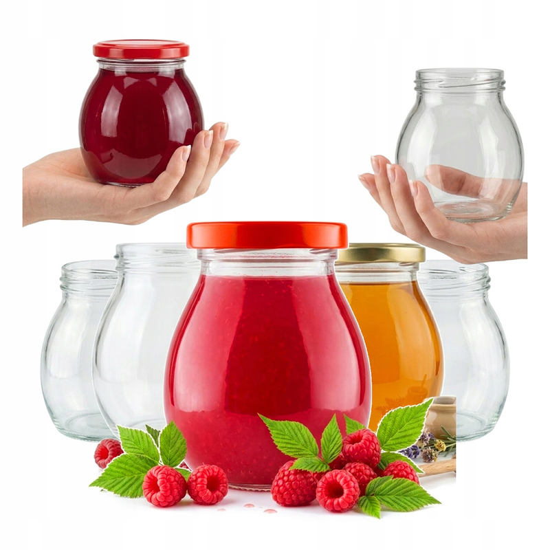 Image of 5x Glass Majo Jar 245ml With Fi58 Lid For Jam Honey Desserts Candles Diy Set Of 5 Twist Off Jars For Marmalades Spices And Handmade Products