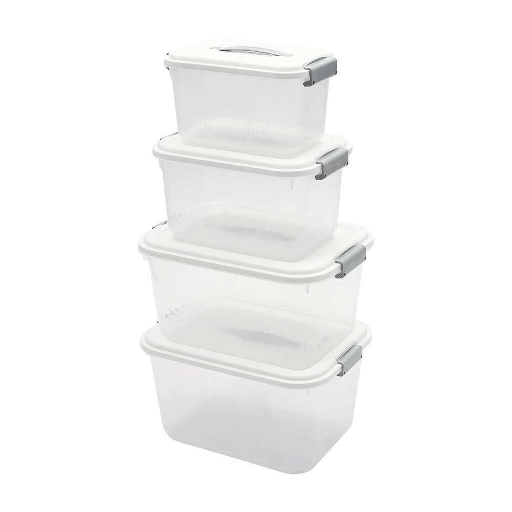 4pcs Multi-Purpose Storage Bins with Handheld Lids