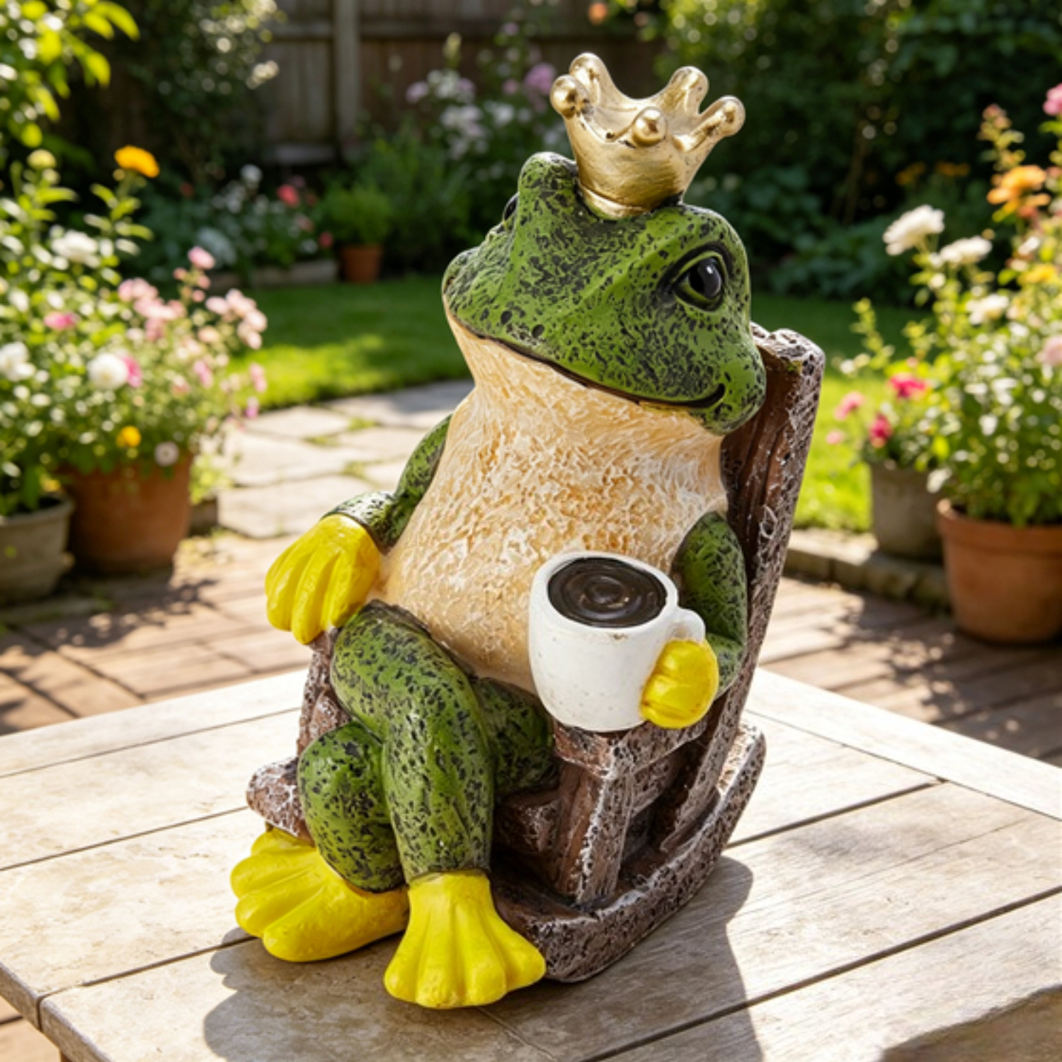 TEMU 1pc Resin Miniature Frog Garden Statue, Outdoor Frog Garden Ornaments, Fun Animal Figurine Unique Frogs Figurine Housewarming Gift For Patio,