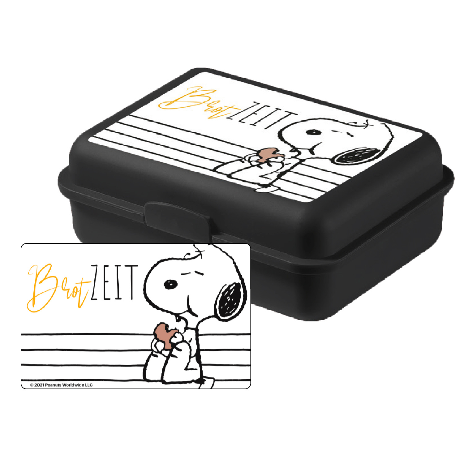 The Bread Box Snoopy - Lunchbox With Divider Black