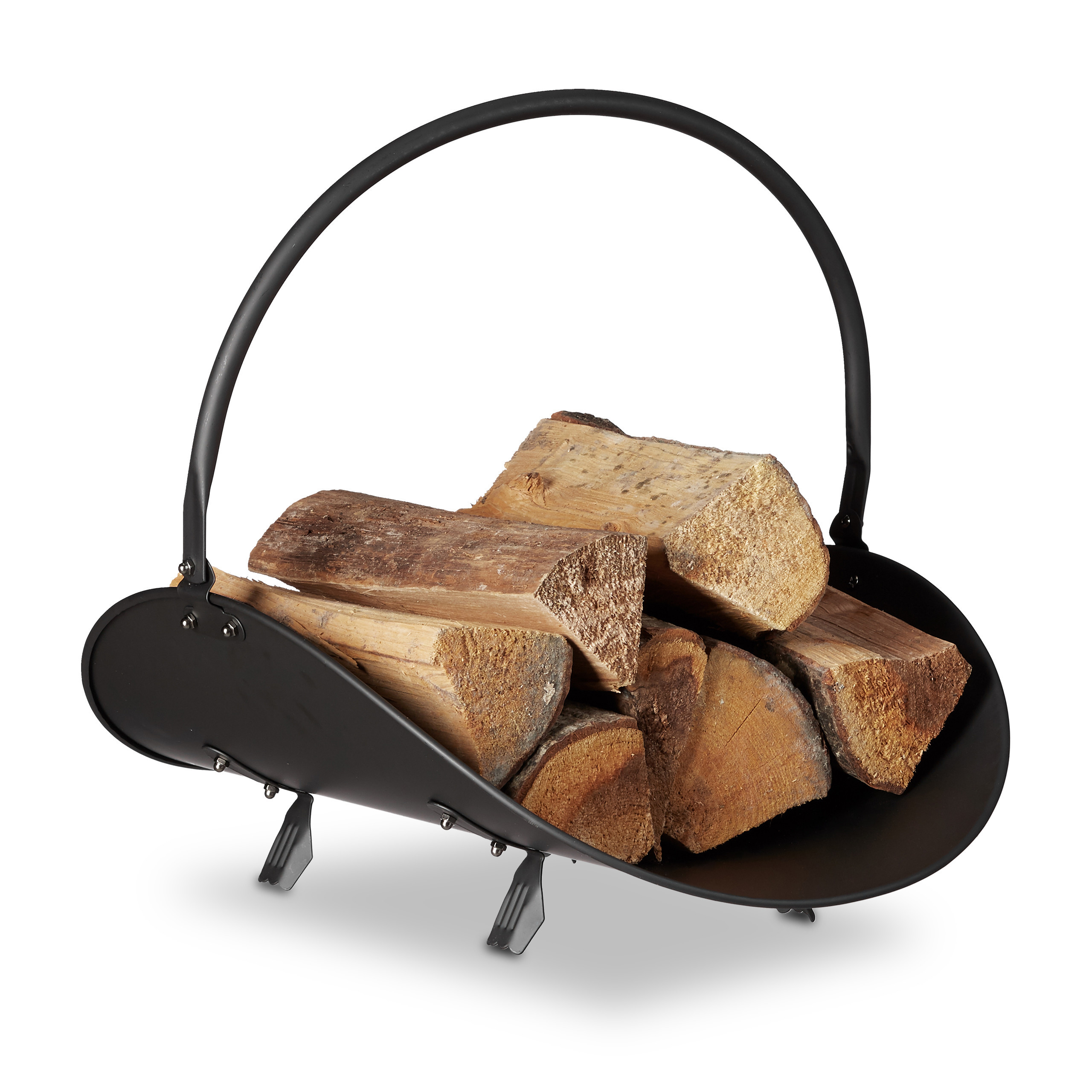Firewood Basket In Black - (w)38 X (h)40 X (d)48 Cm