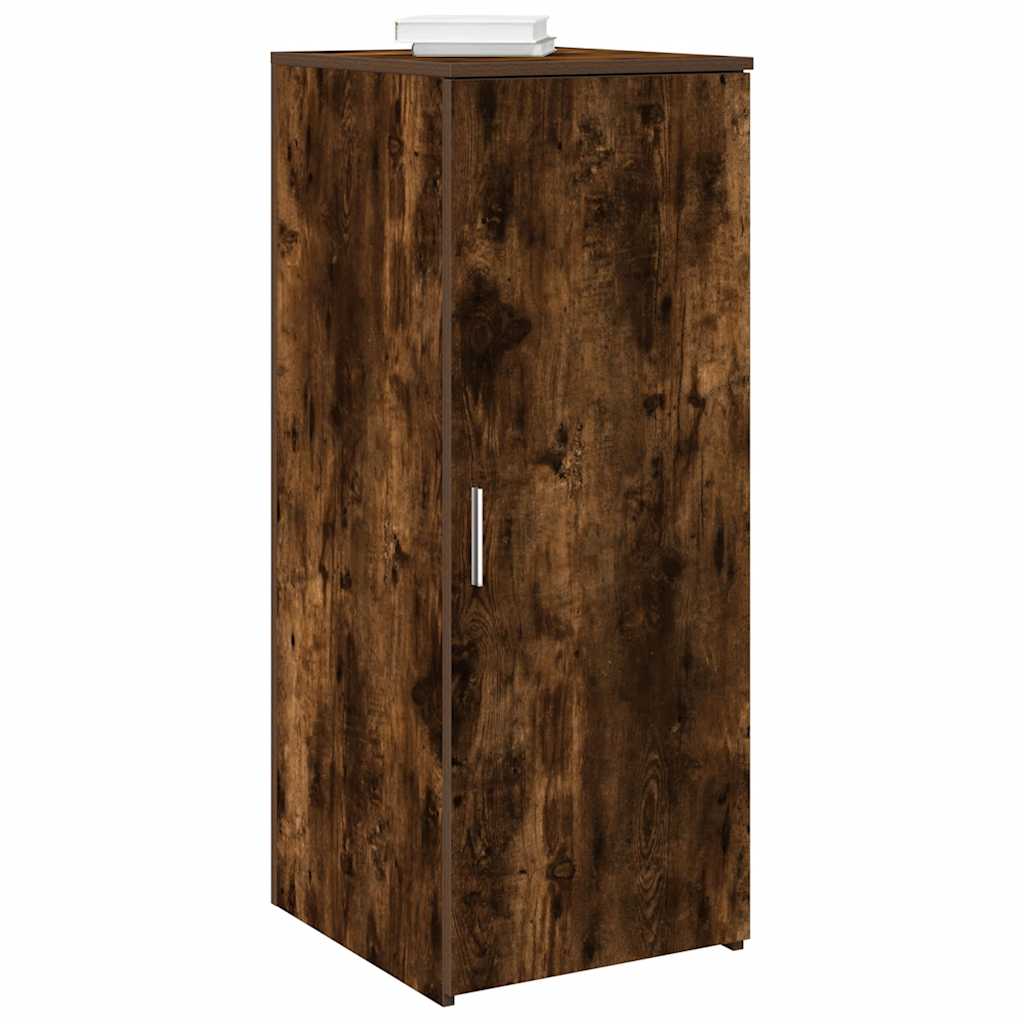 Image of Vidaxl Storage Cabinet With Smoked Oak Finish, 40x45x103.5 Cm, Wood Composite, File Cabinet, Office Cabinet, Desk Storage Cabinet