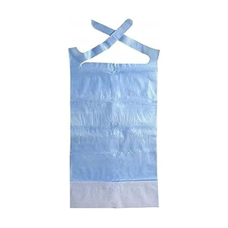 TEMU Baberos Desechables de Polietileno Pack 100 Uds – Talla Única, Impermeables, Hipoalergénicos