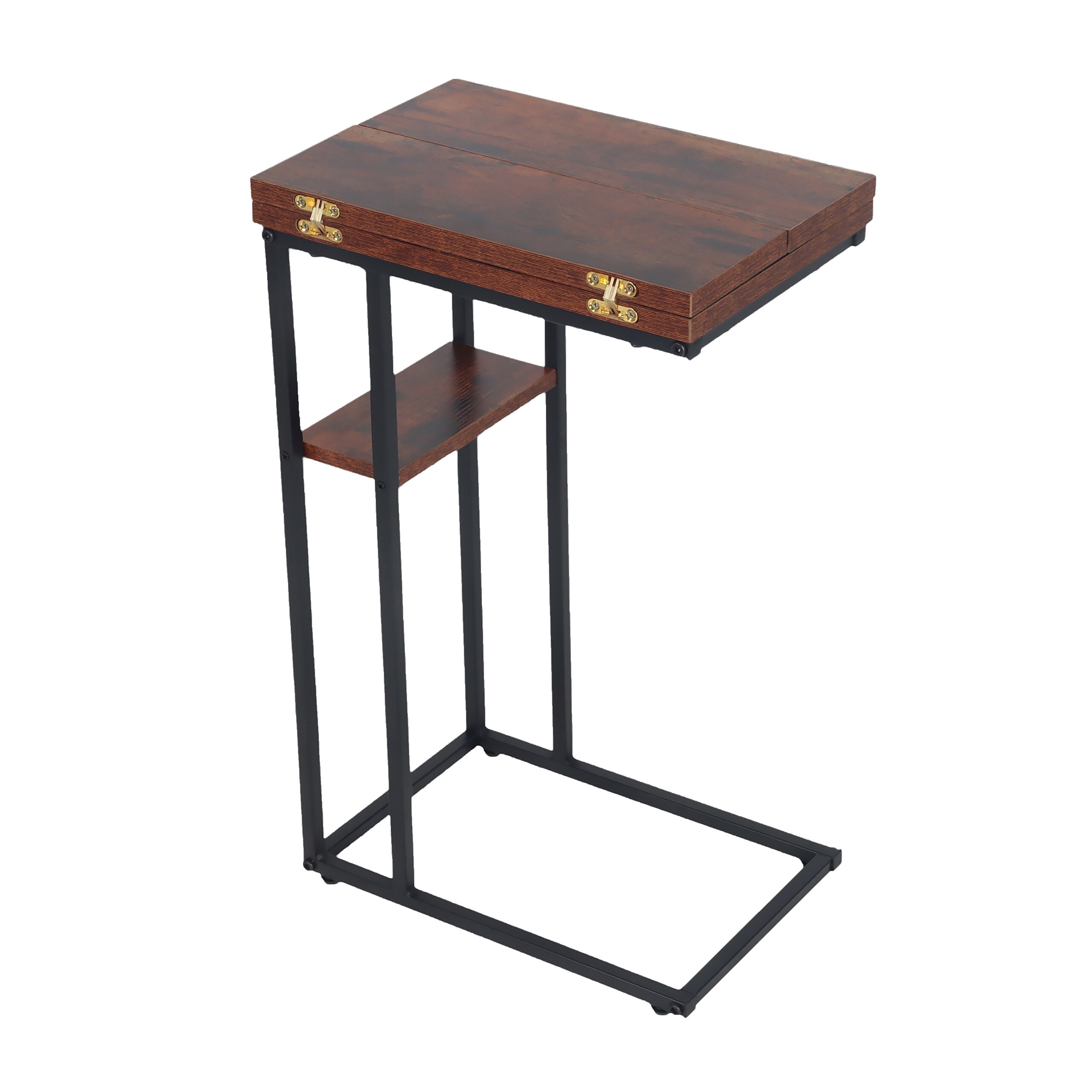 Side Table In Brown/ Black - (w)52 X (h)64 X (d)39 Cm