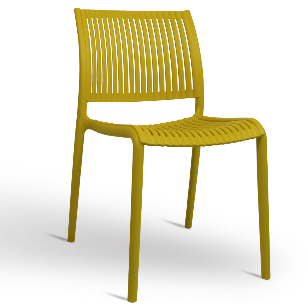 TEMU Aurora Outdoor Plastic Polypropylene Yellow Mustard Model Chair