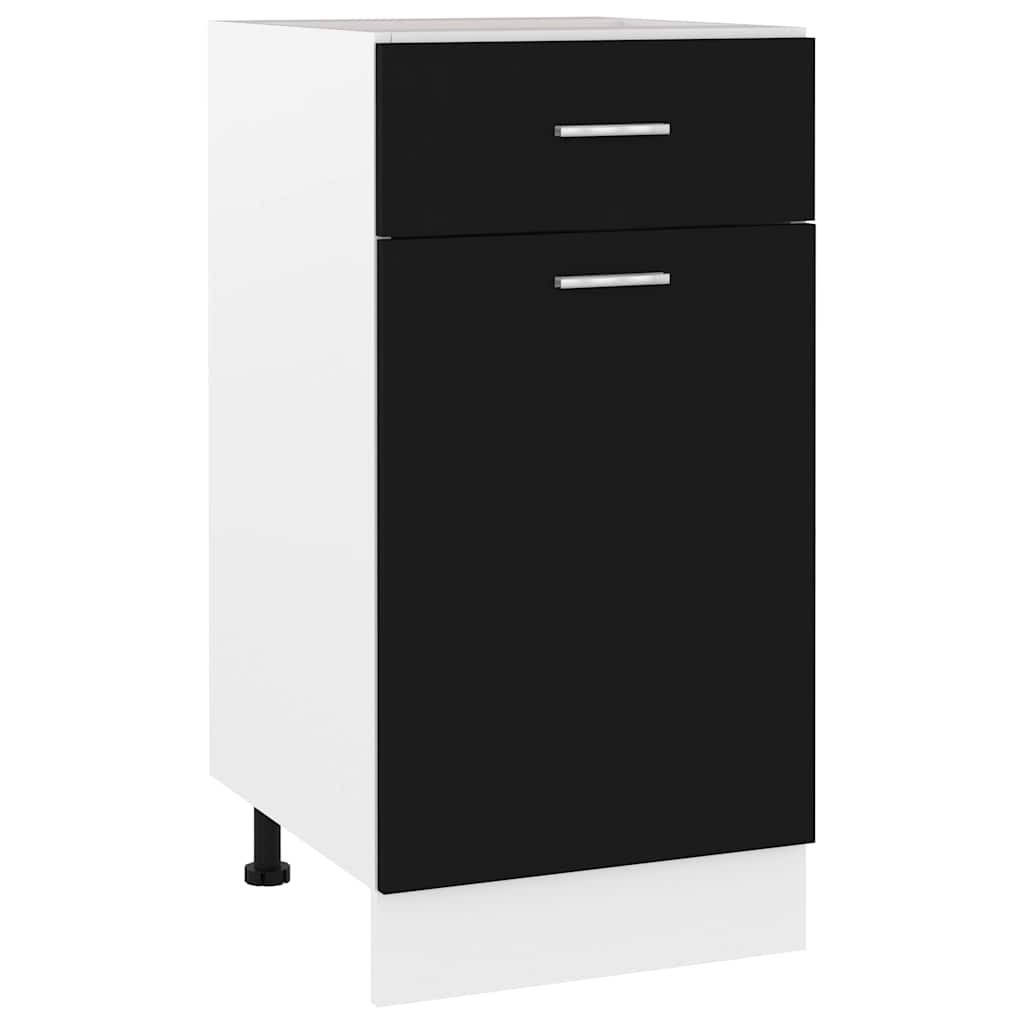 Image of "" Black Push-to-open Base Cabinet, 40x46x81.5 Cm, Wood Material, Kitchen Cabinet, Catering Cabinet, Commercial Furniture, Kitchen Furniture, Storage Cabinet