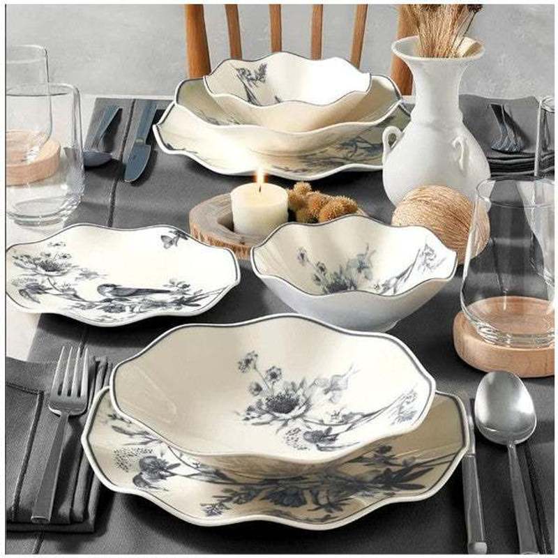 Güral Porcelain Nesrin 24pcs Dinner Set 18914 Black