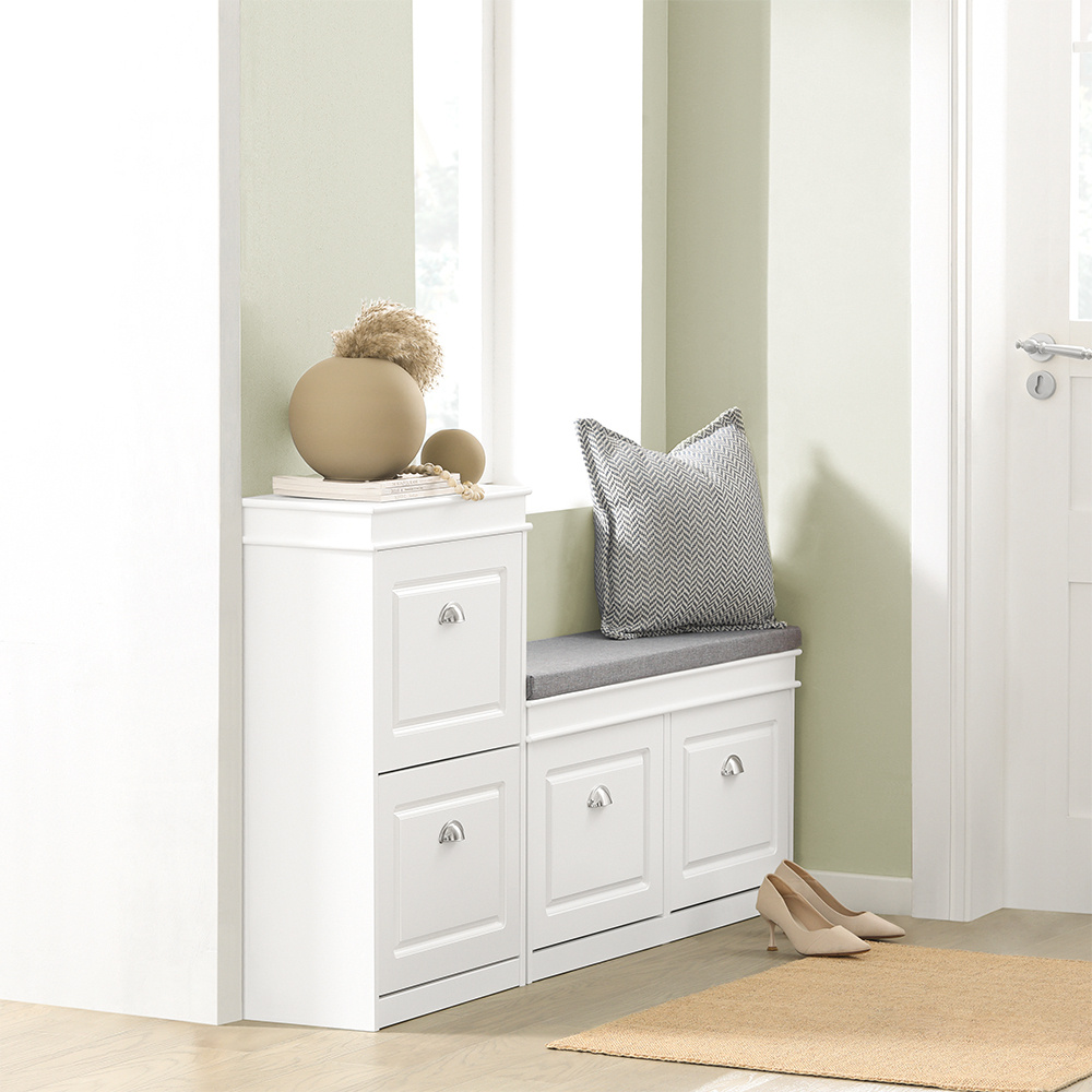 TEMU Scarpiera Salvaspazio Slim Mobiletto da con 2 Ante a , Armadio Portascarpe Scarpiera per , Corridoio o Camera da Letto 54x24x83cm FSR78-W SoBuy