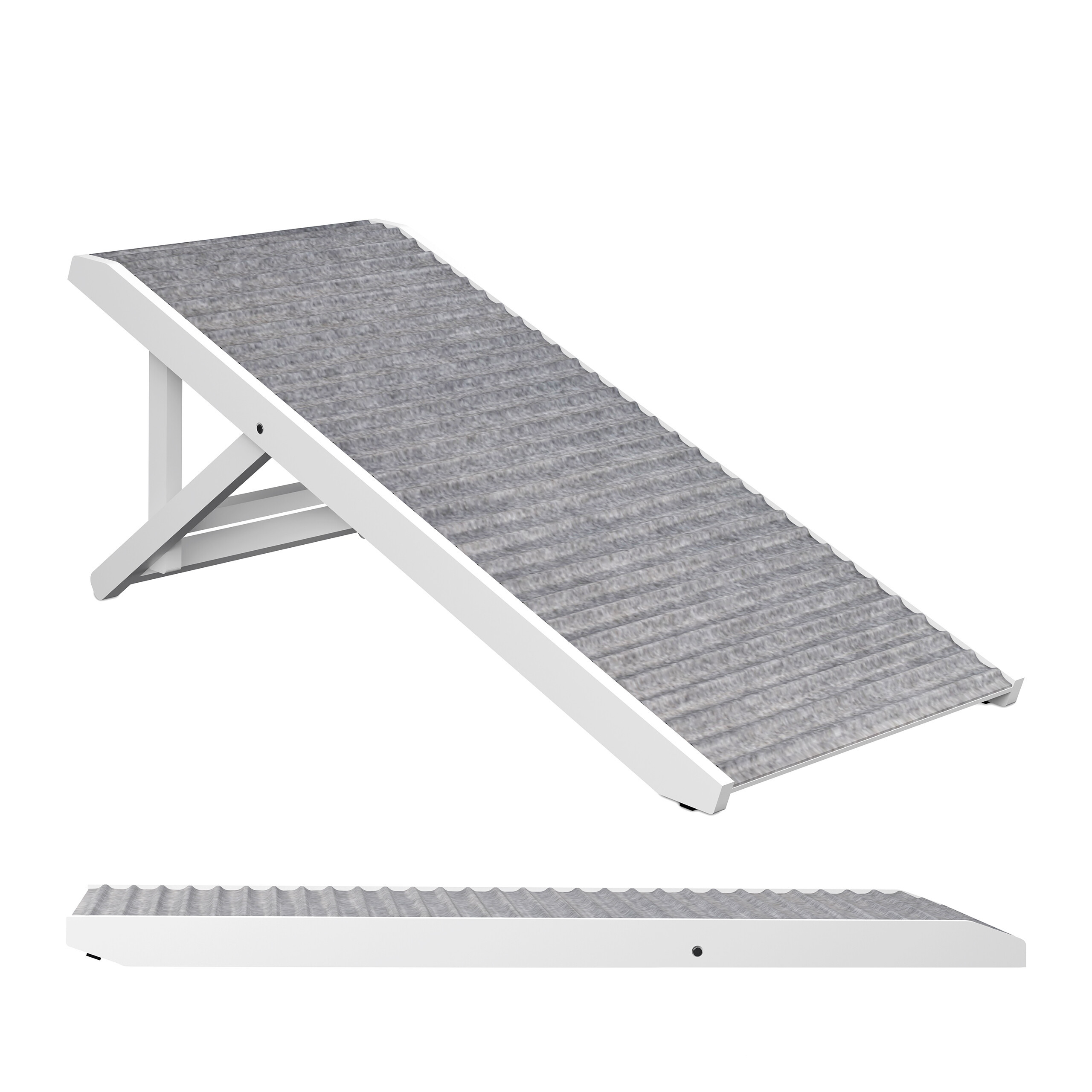 Dog Ramp In Gray/white