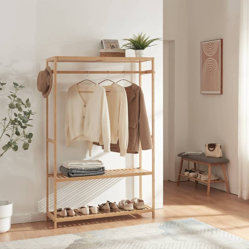 Wardrobe Stands Herøy 165x100x35cm Bamboo