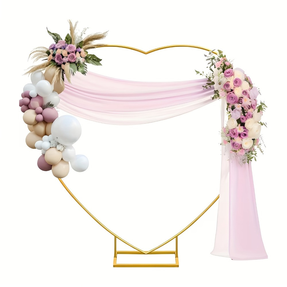 TEMU Heart-shaped Wedding Metal Arch Backdropsuitable For Photo Studio Props And Backgrounds, Party Events Such As Valentine's Day, Carnivals,