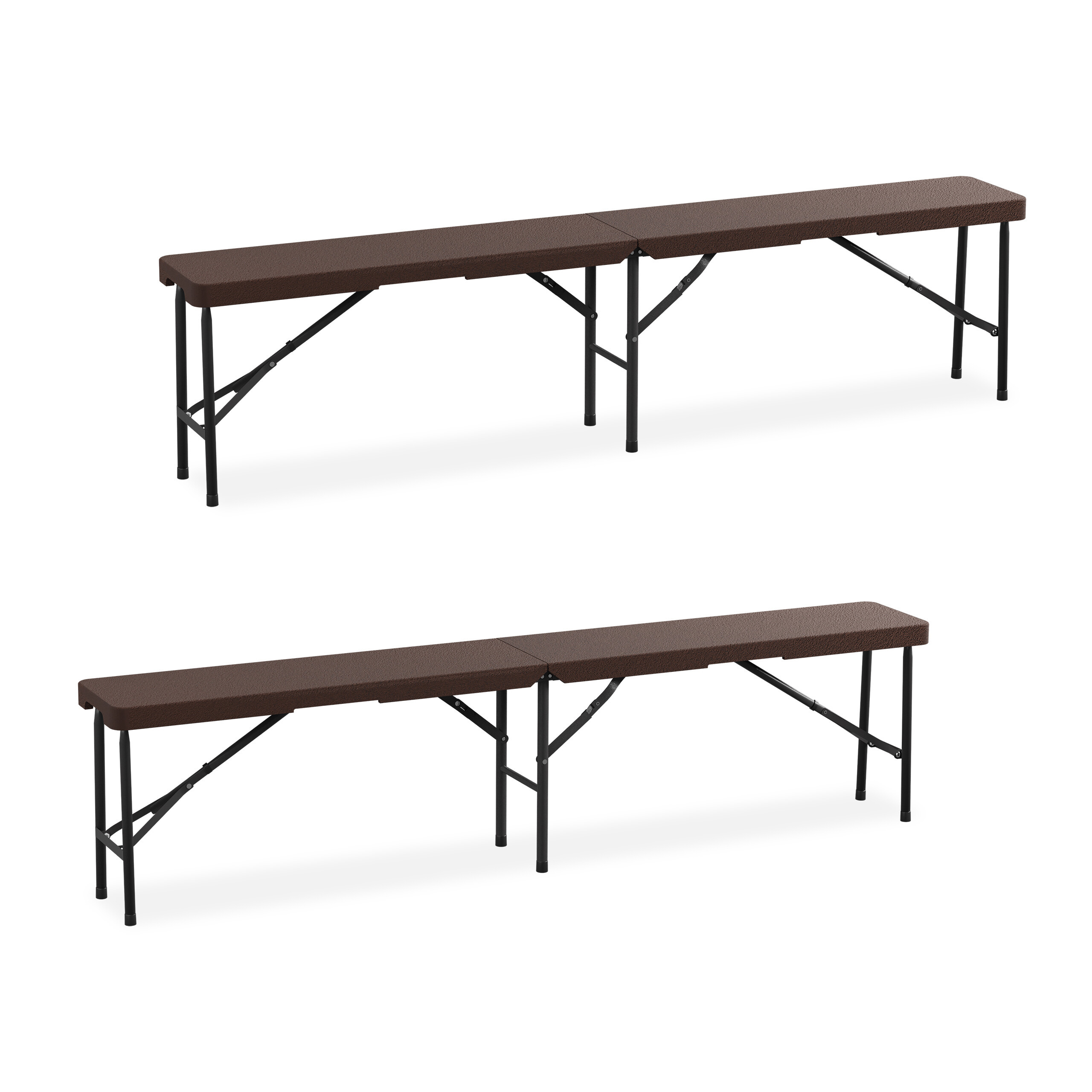 2 X Beer Bench In Brown - (w)180 X (h)43 X (d)25 Cm