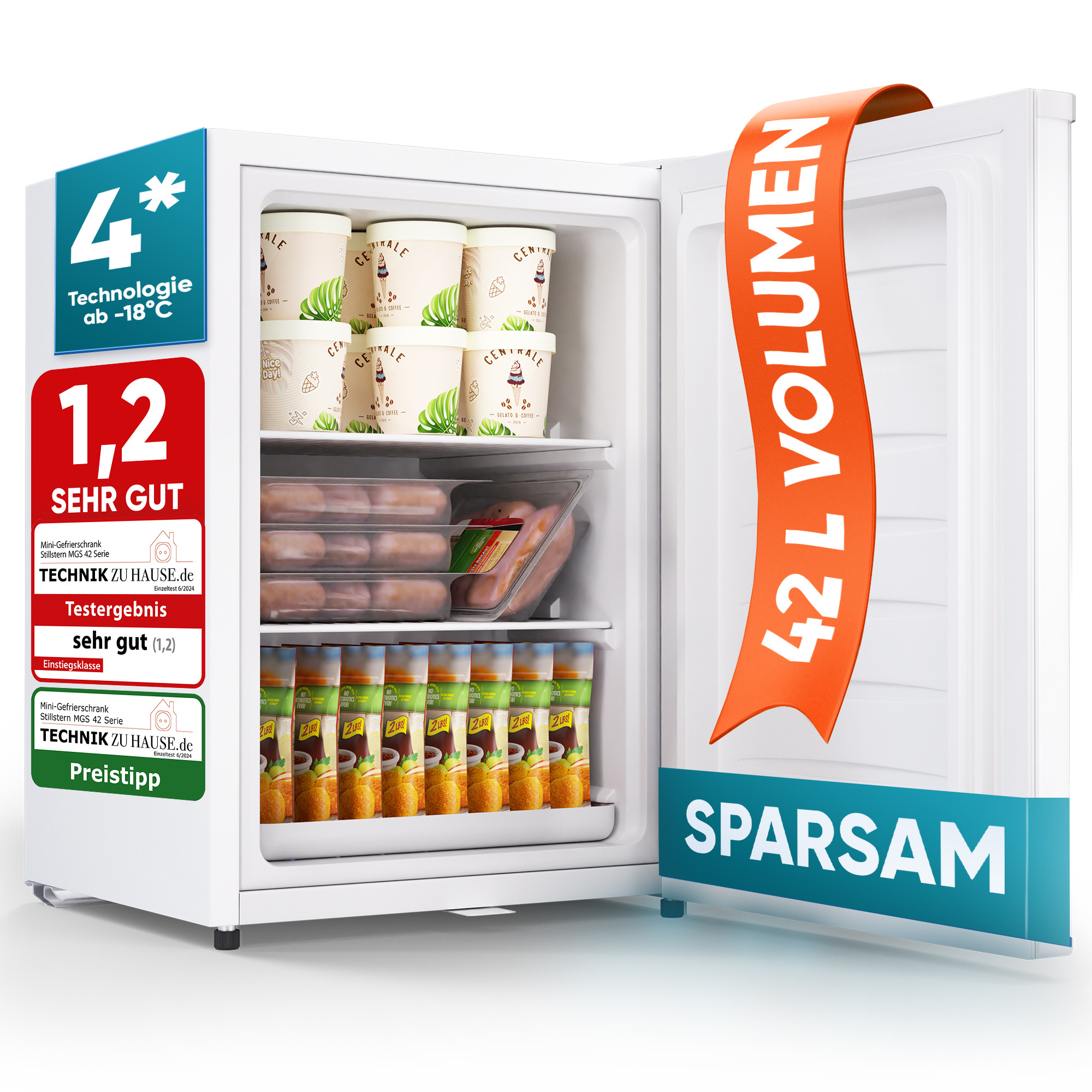 Silent Mini Refrigerator Small & Quiet 42l, Mini Freezer -18°c With Ice Cube Tray & Lock, Reversible Door, 4-star Mini Freezer Small Refrigerators For Camping/